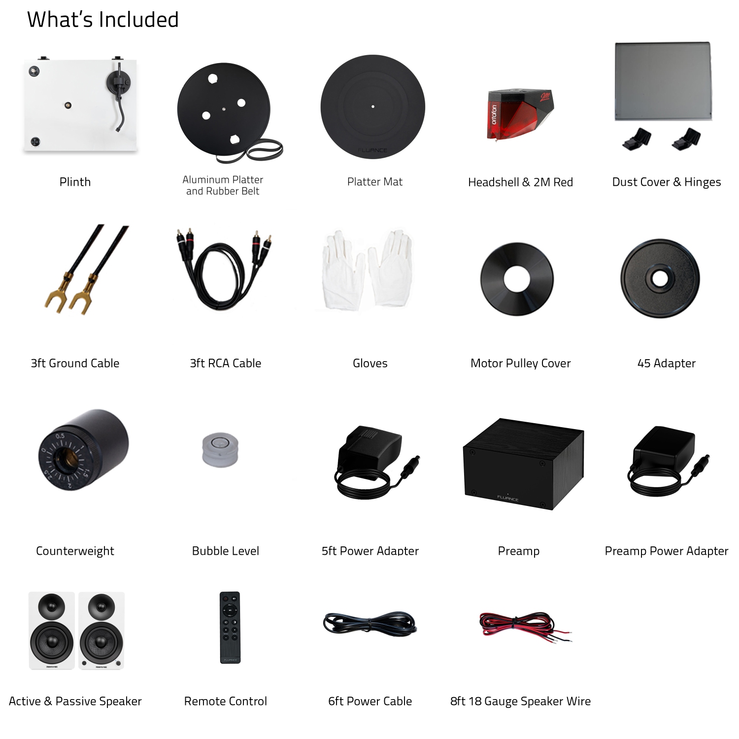 Fluance RT83 Reference High Fidelity Vinyl Turntable, PA10 Phono Preamp and Ai41 Powered 5" Stereo Bookshelf Speakers