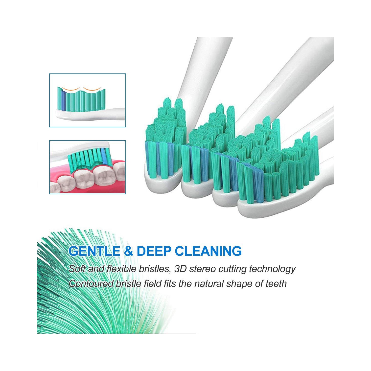 4 Pack Replacement Toothbrush Heads Compatible Philips Philips Sonicare Sensitive Replacement Toothbrush Heads For Sensitive Teeth