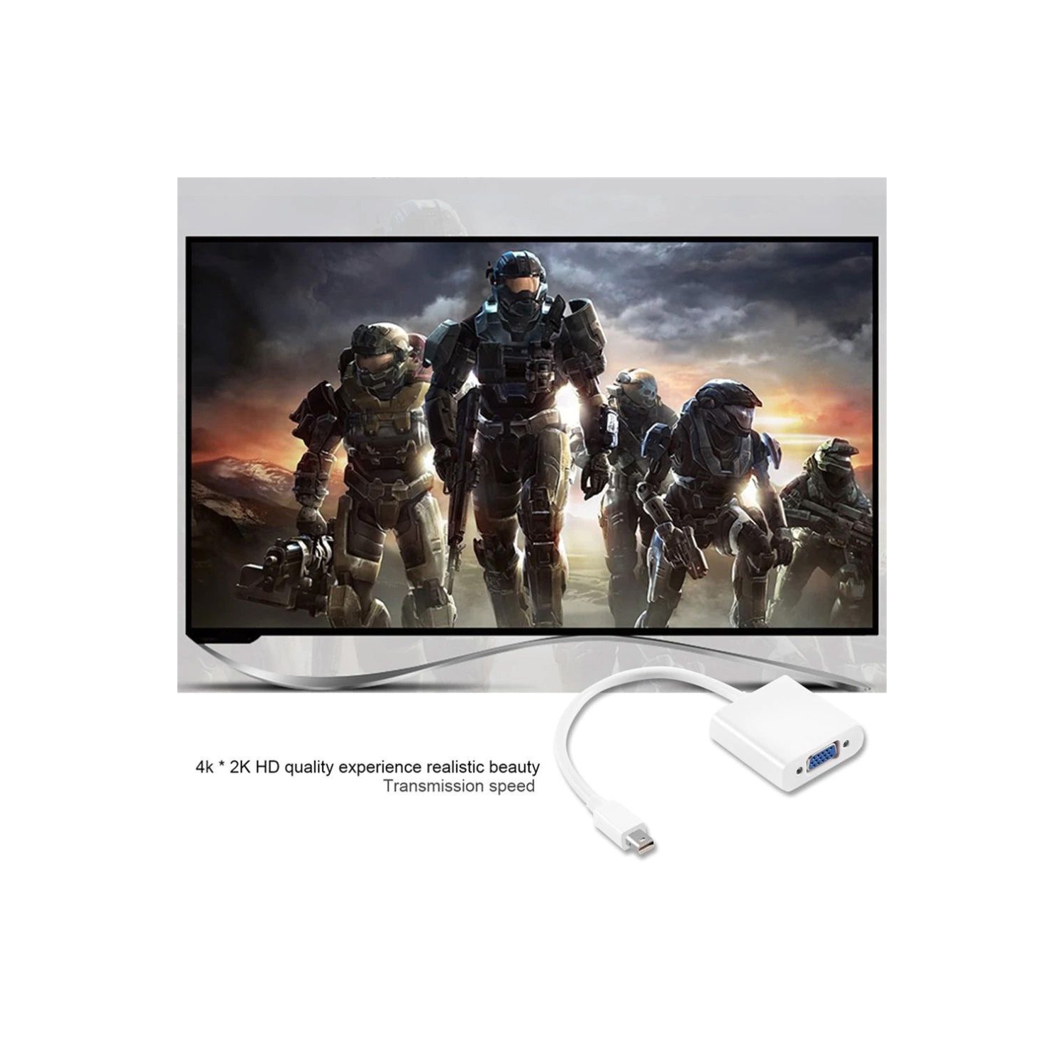 Mini DisplayPort to VGA, 1080P Mini DP Display Port to VGA Male to Female Adapter Compatible for ThinkPad SurfacePro Macbook PC