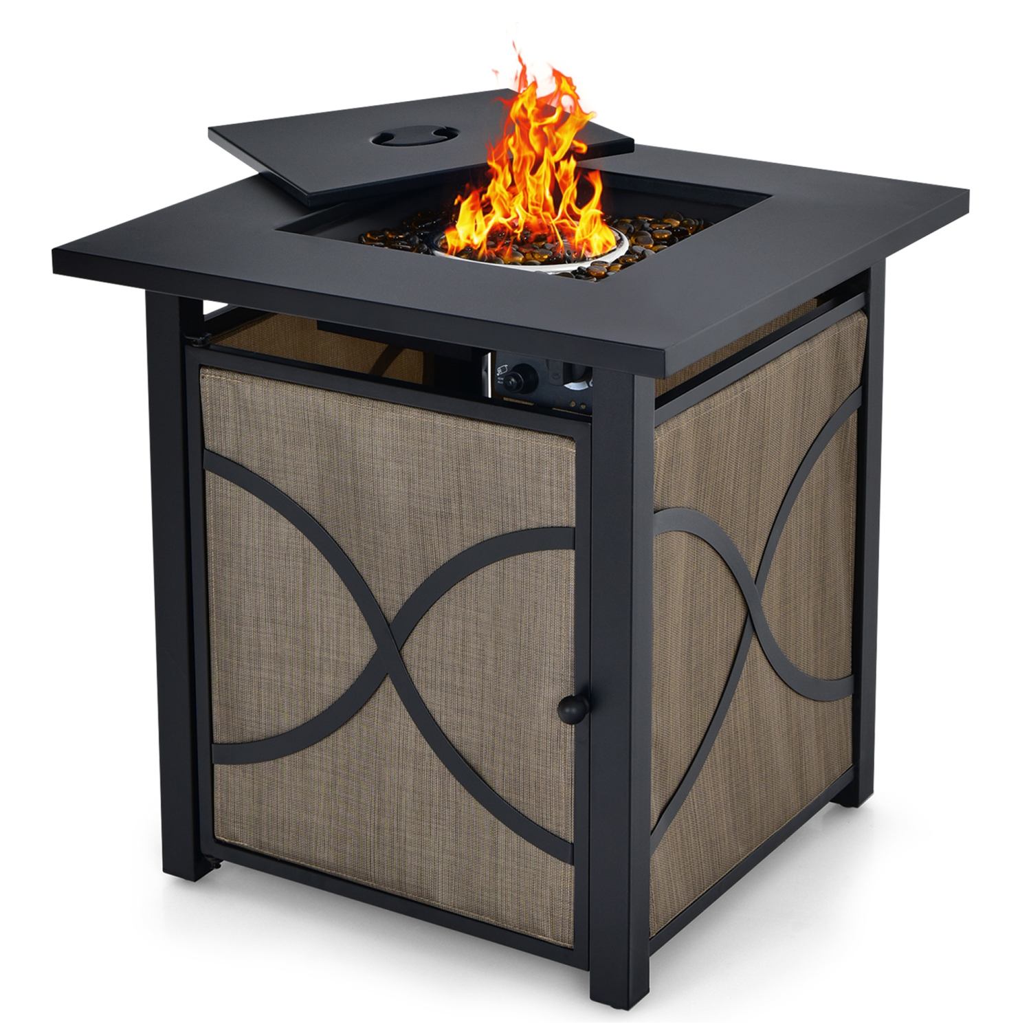 Gymax 25'' Gas Fire Pit Table 40,000 BTU Propane Fire Pit Table w/ CSA Certification