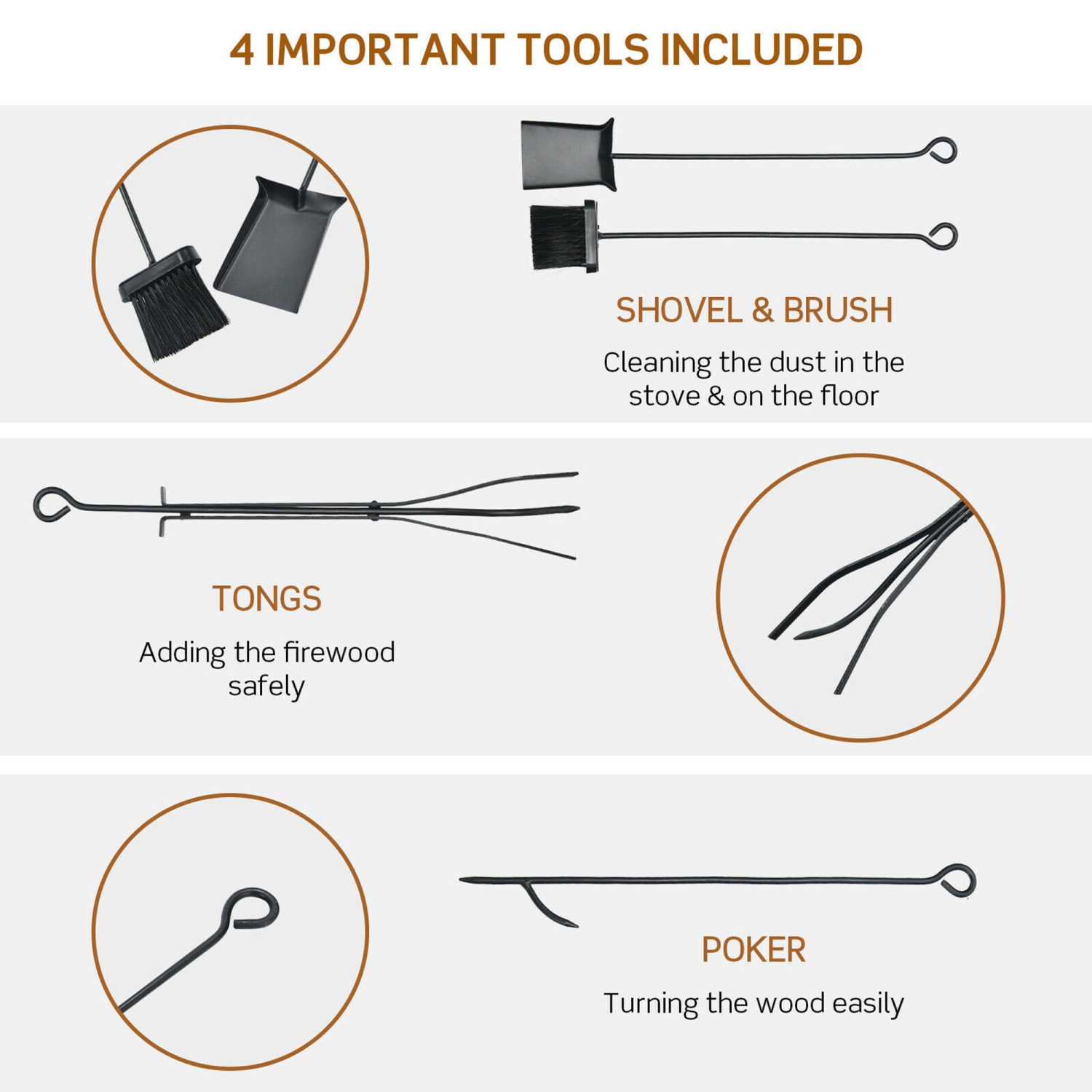 Gymax 30'' Firewood Rack W/4 Tool Set Kindling Holders for Indoor & Outdoor