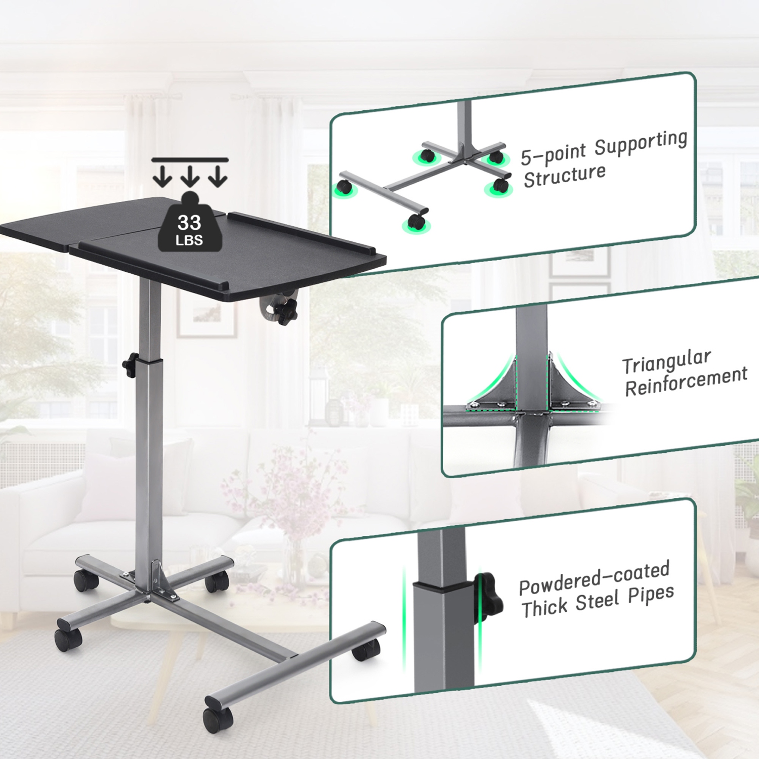Table ajustable pour ordinateur portable