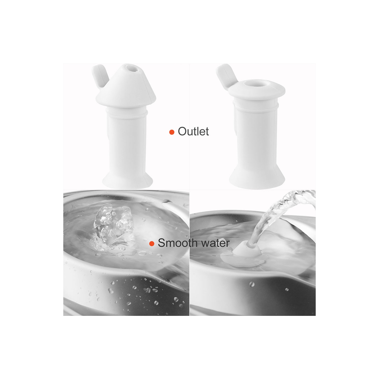 67oz/2L Stainless Steel Cat Water Fountain Adjustable Water Flow, Pet Super Quiet Automatic Pet Water Drinking Fountain