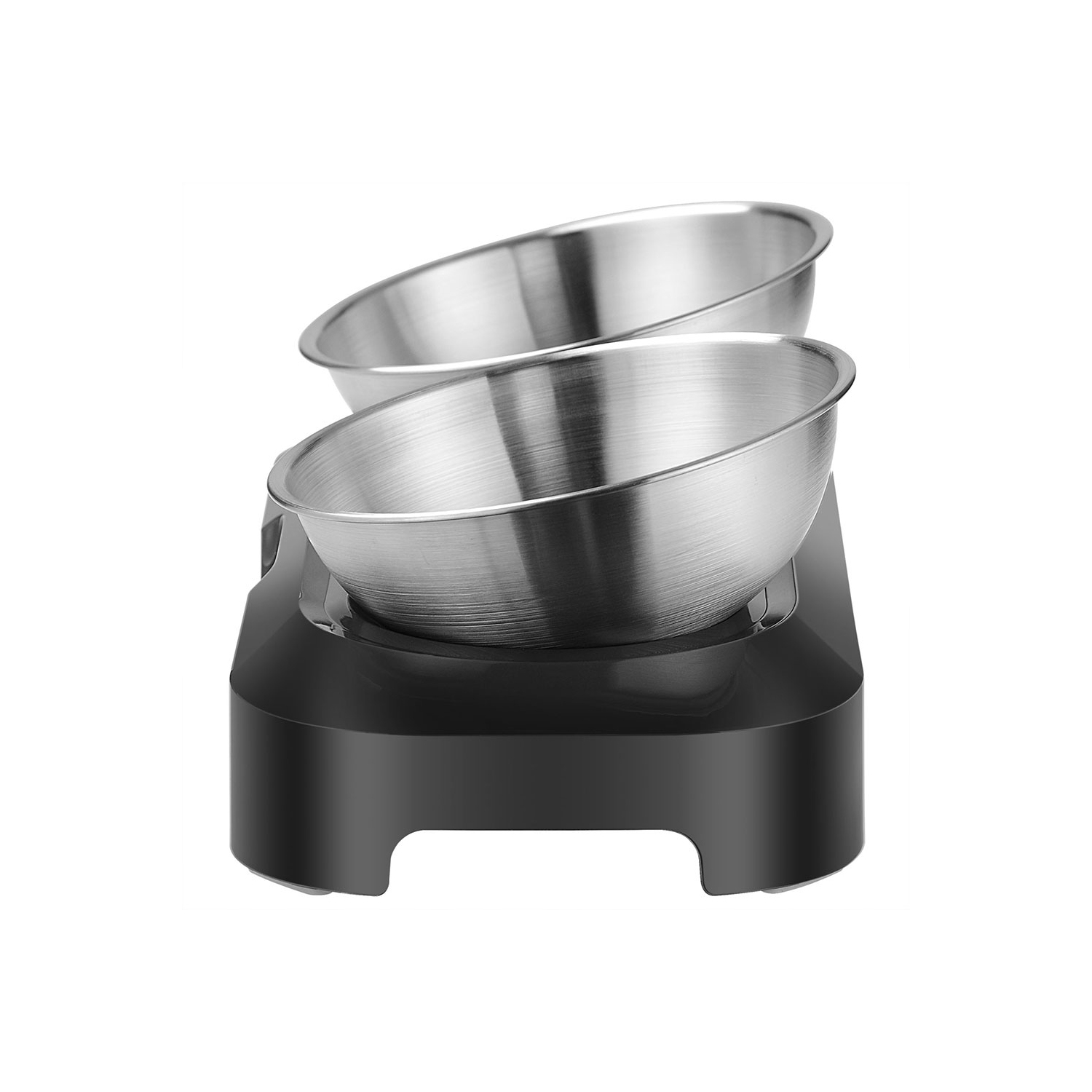 Elevated Dog Cat Bowls 15°Tilted Raised Cat Food and Water Bowls,With Anti Slip Stand and 2 Stainless Steel Dog Bowls For Cats, Dogs and Pets