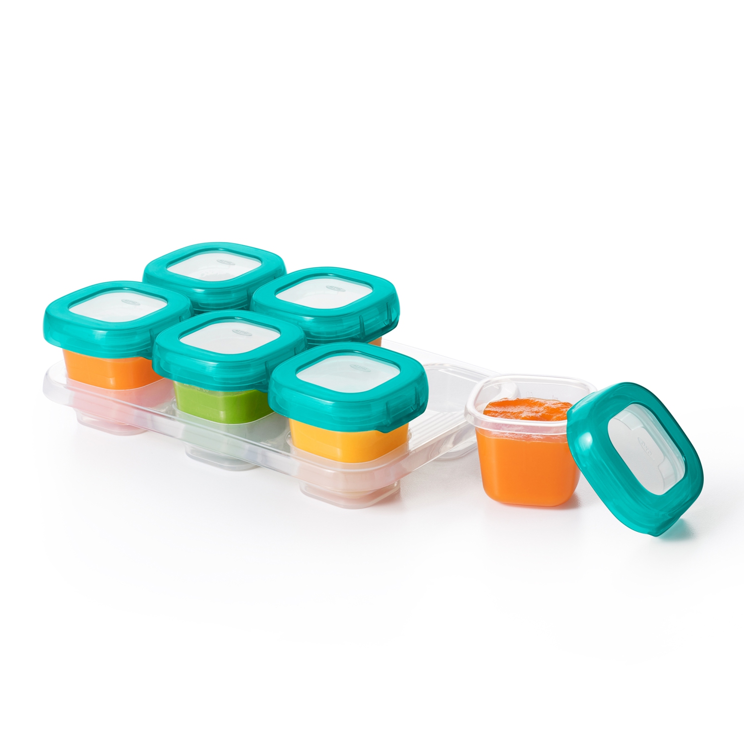 Lot de 6 blocs de conservation d'aliments pour b&eacute;b&eacute;s de OXO Tot - Sarcelle