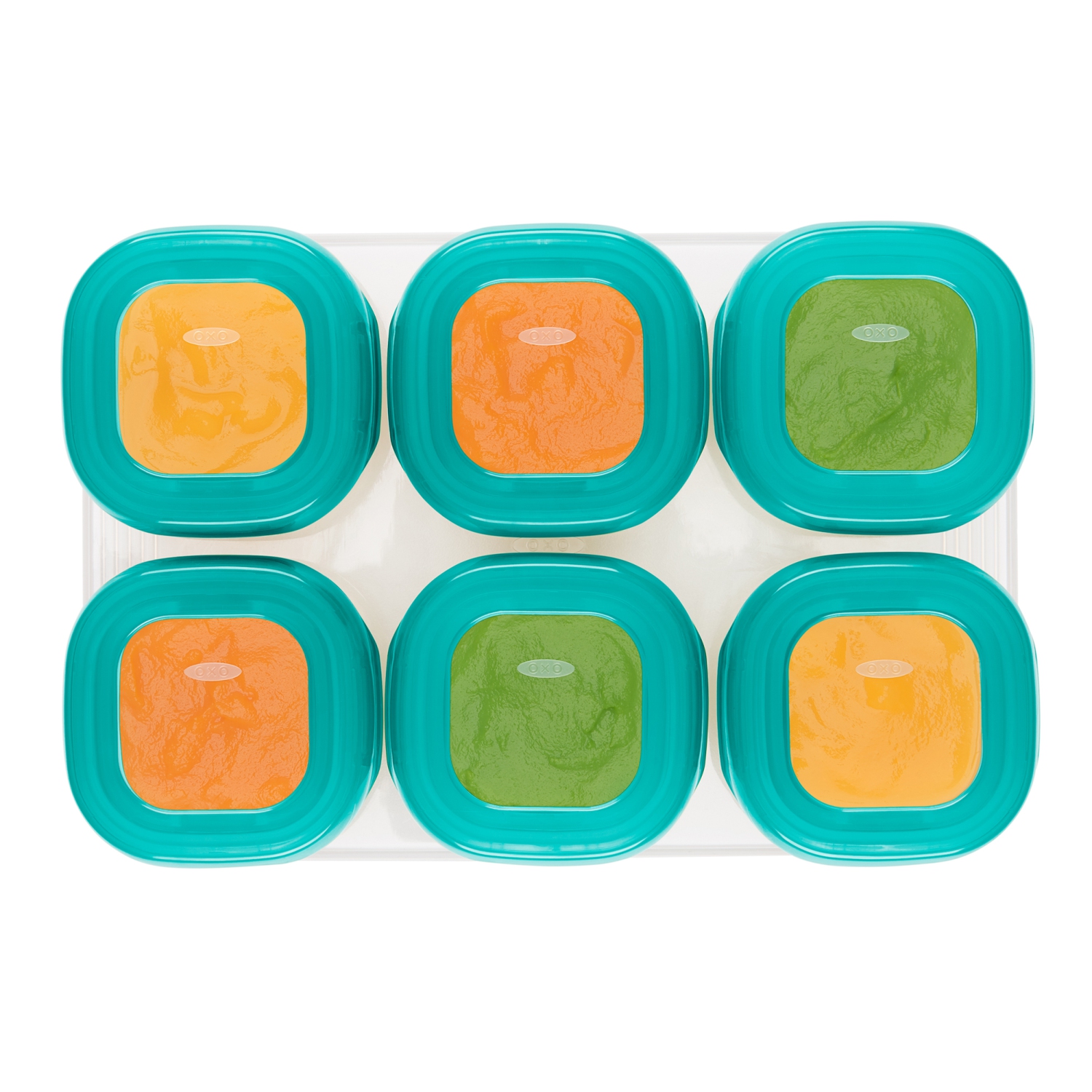 Lot de 6 blocs de conservation d'aliments pour b&eacute;b&eacute;s de OXO Tot - Sarcelle