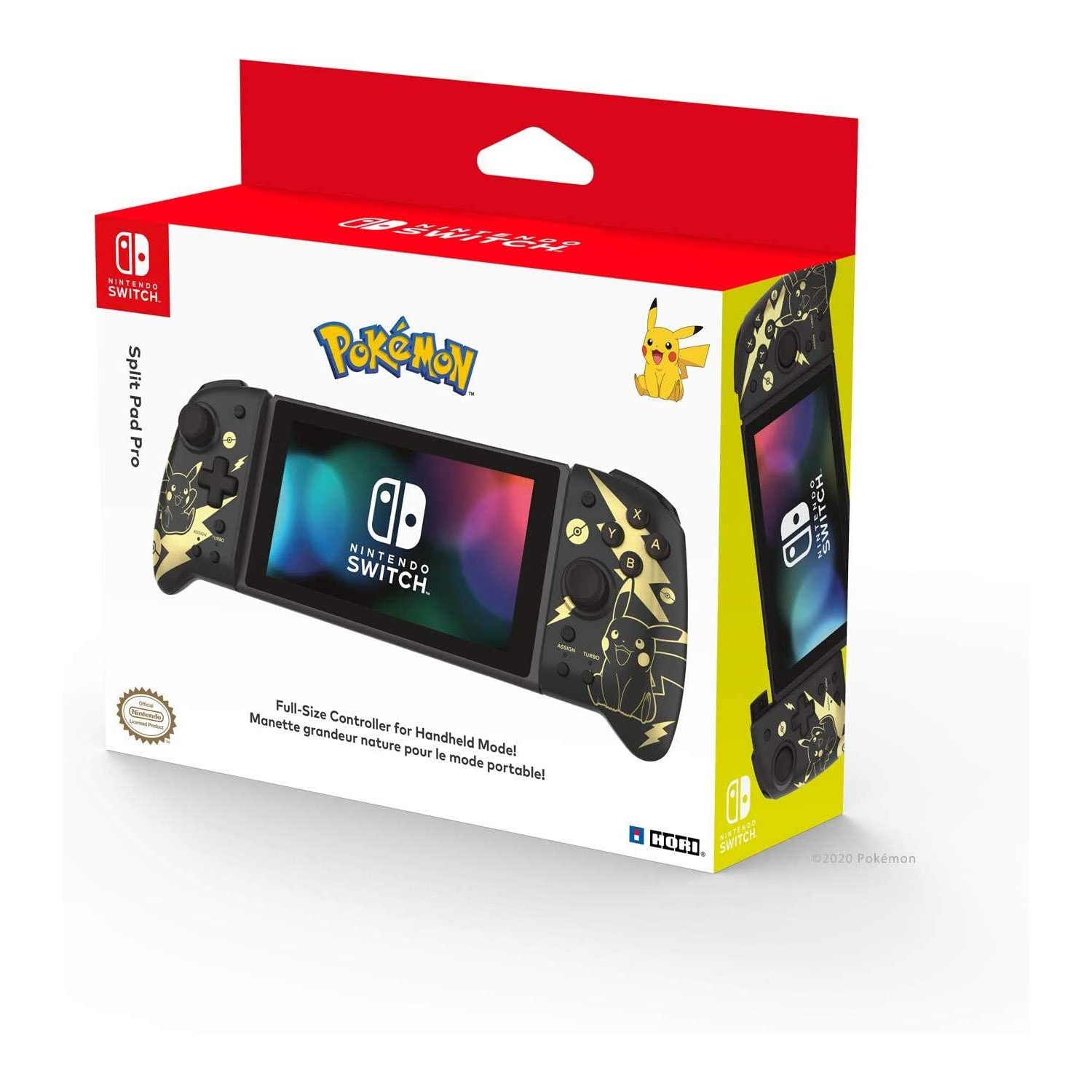 HORI Nintendo Switch Split Pad Pro, Pokémon Black and Gold Pikachu