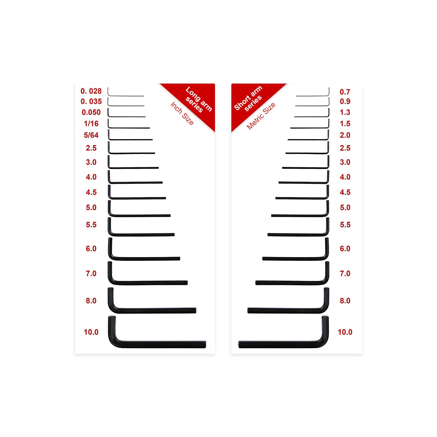 30-Piece L shape Premium Hex Key Allen Wrench Set with Precise and Chamfered Tip - PrimeCables®