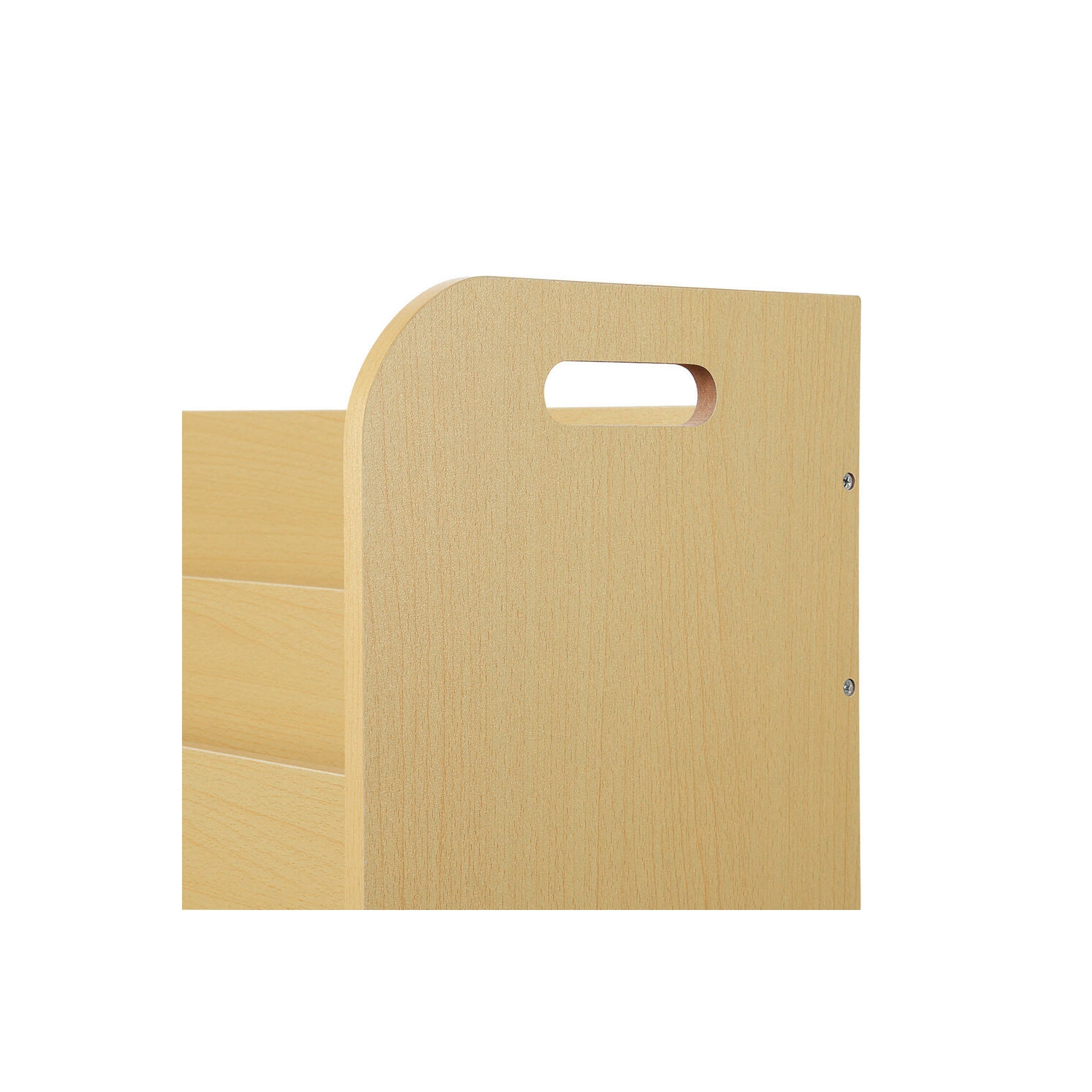 Bibliothèque pour enfants, étagère à 3 niveaux, 3 compartiments inférieurs de rangement et poignées faciles à déplacer