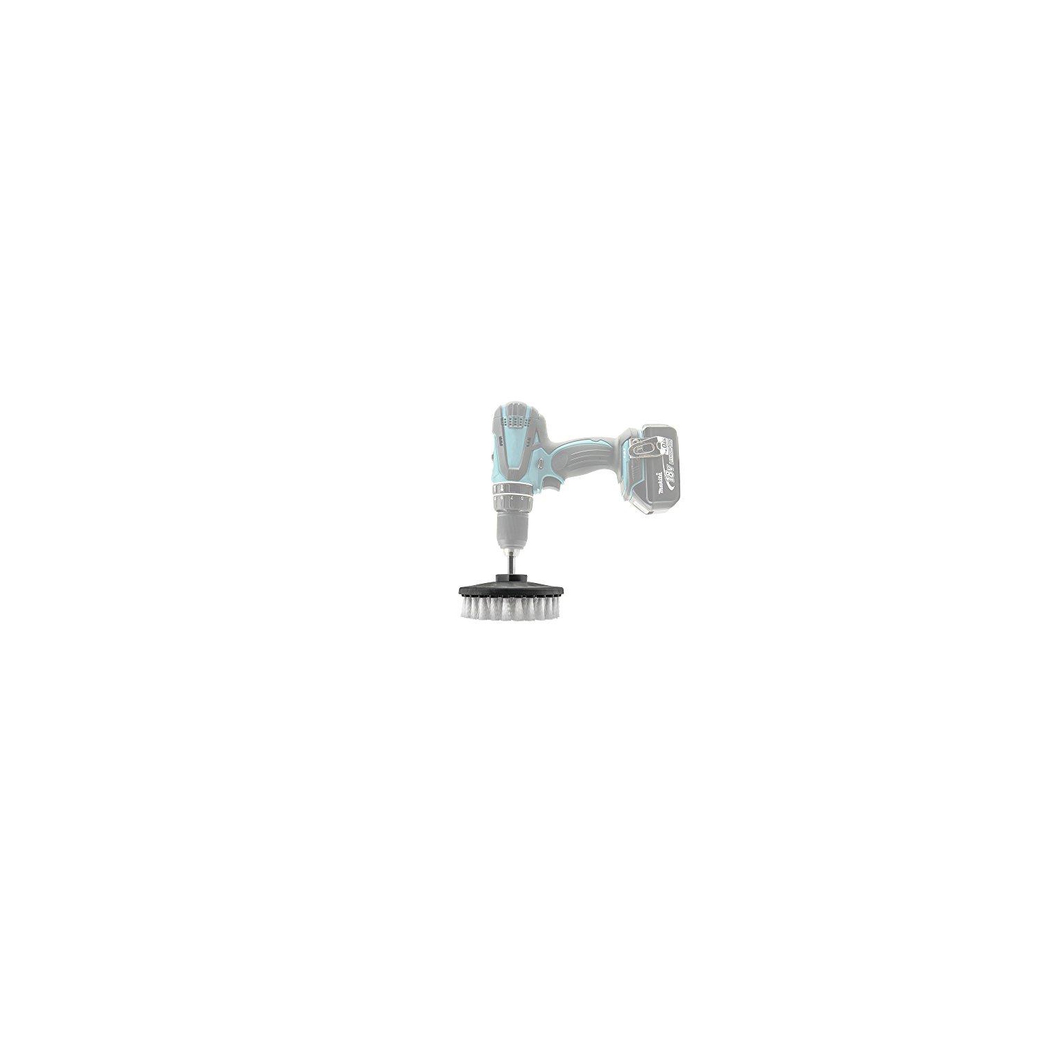 Accessoires pour produits chimiques_201_brosse_S brosse pour tapis grise avec accessoire pour perceuse, paq. 1