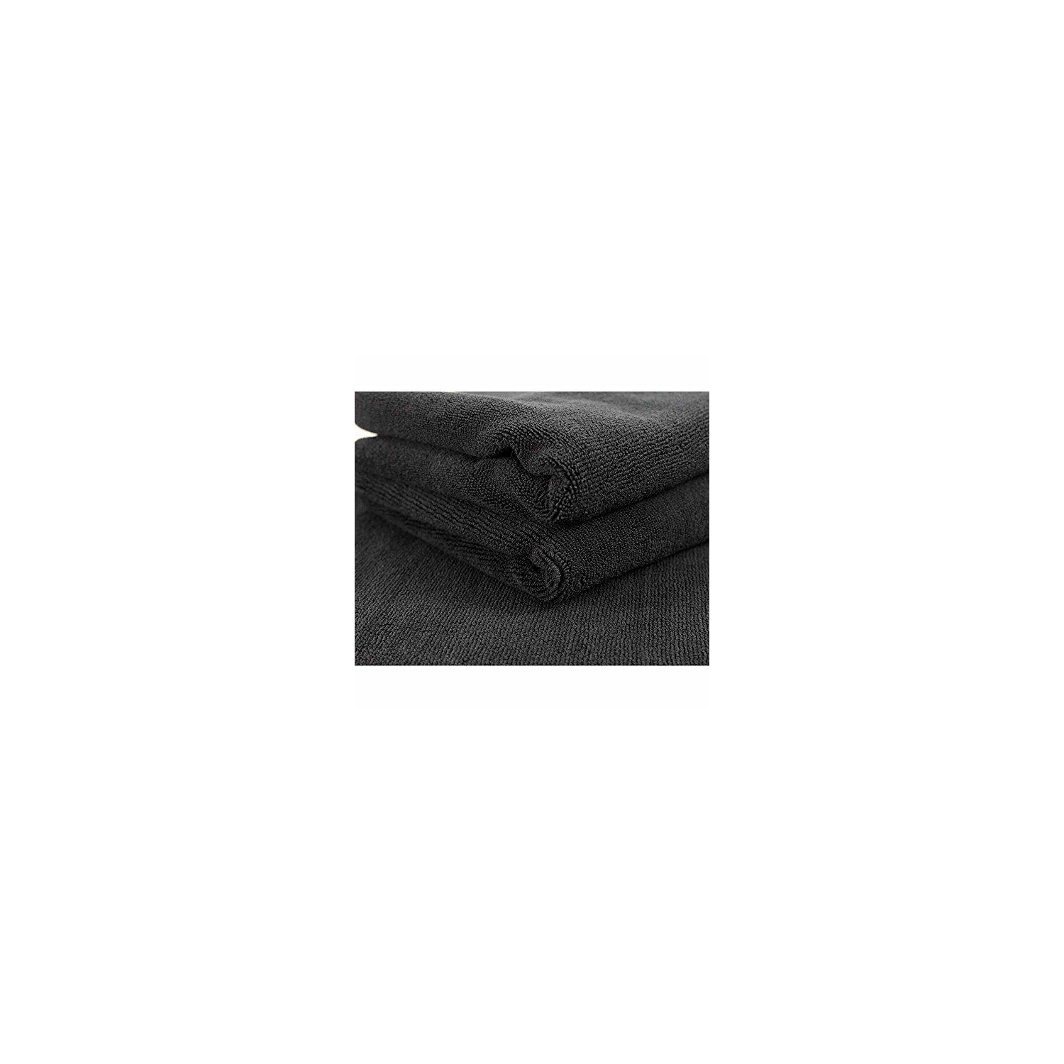 Chemical Guys MIC_805_3 - Monster Edgeless Microfiber Towel, Black 16" x 16"