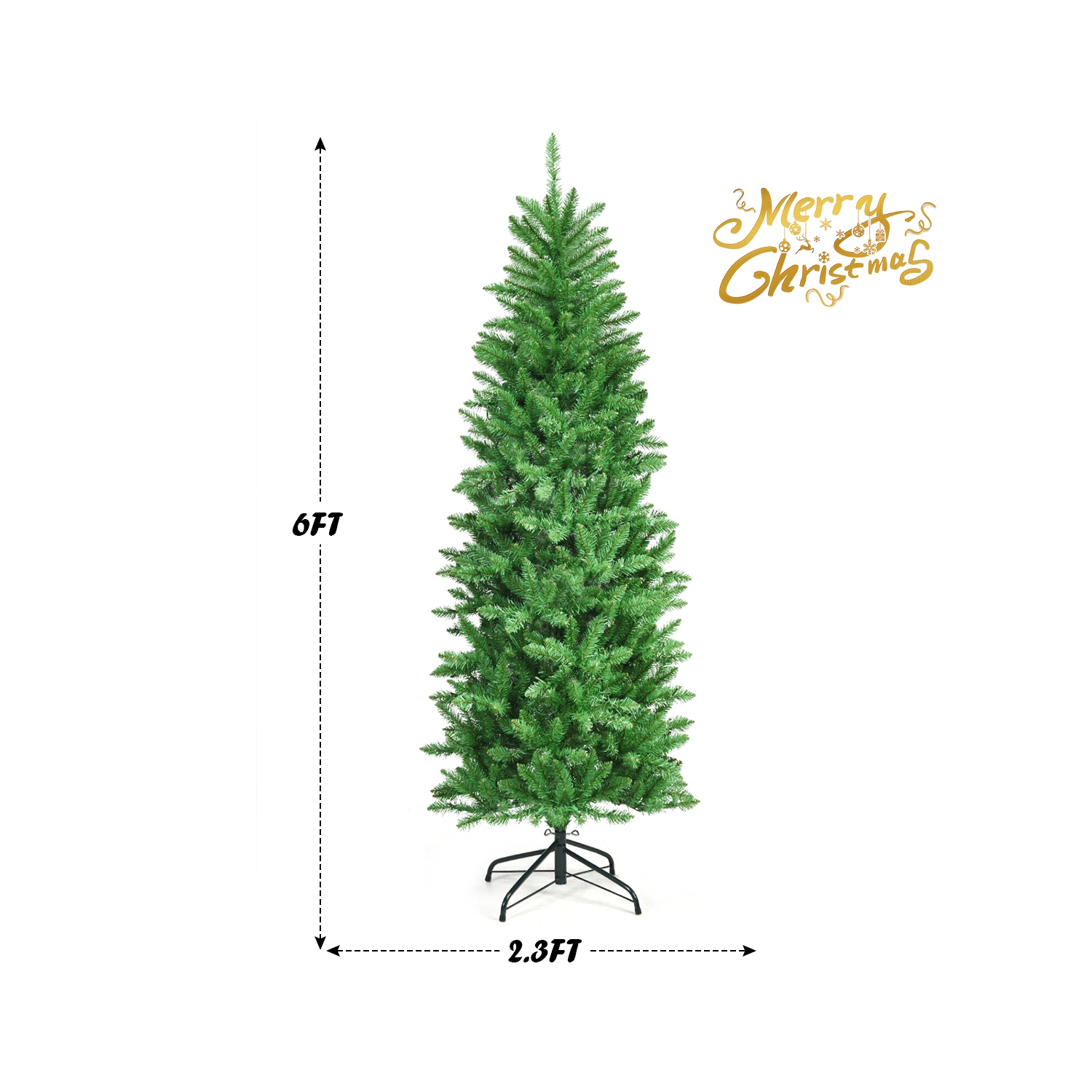 Sapin de Noël illuminé à charnières 5 pi/6 pi/7 pi de TopBuy avec lumières homologuées UL