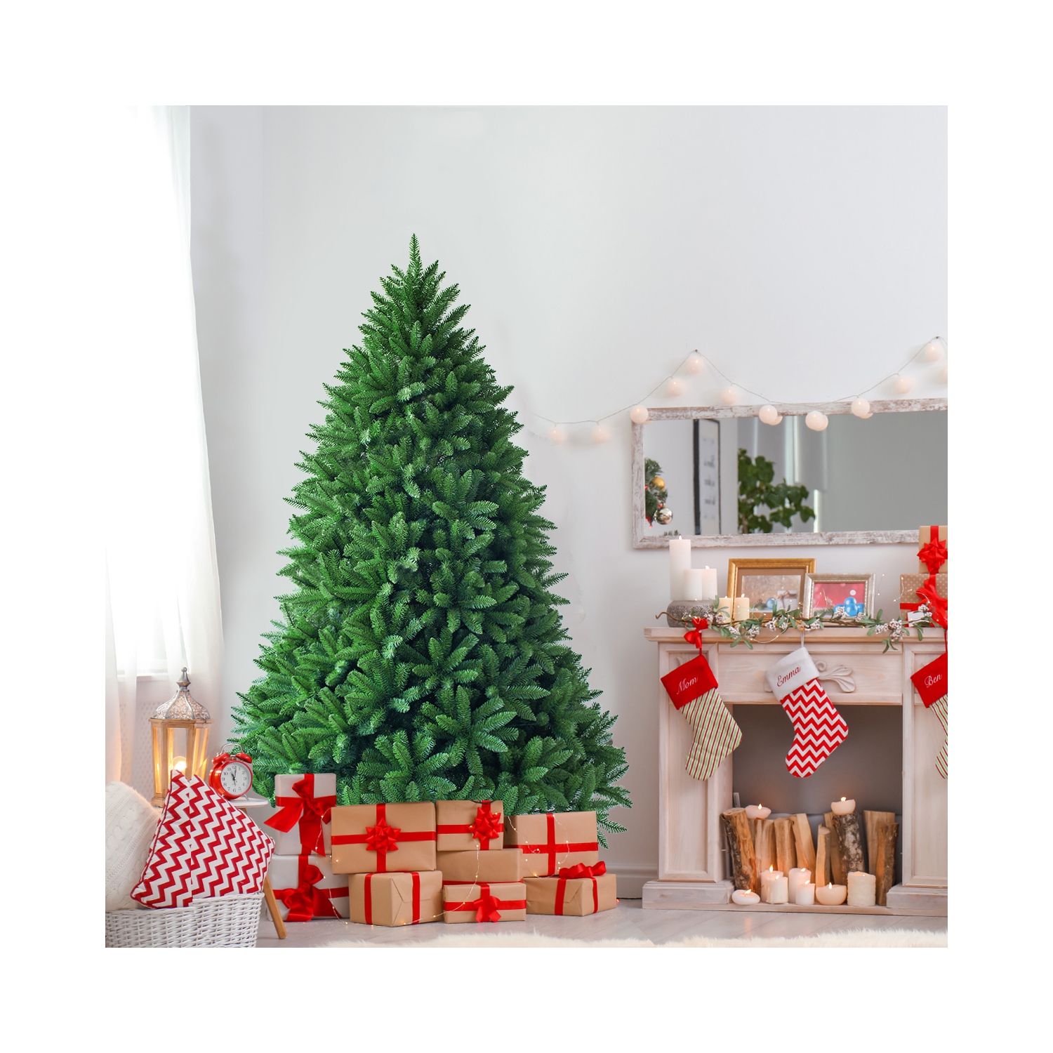 Topbuy 6' Artificial Green PVC Christmas Fir Tree w/ Metal Stand