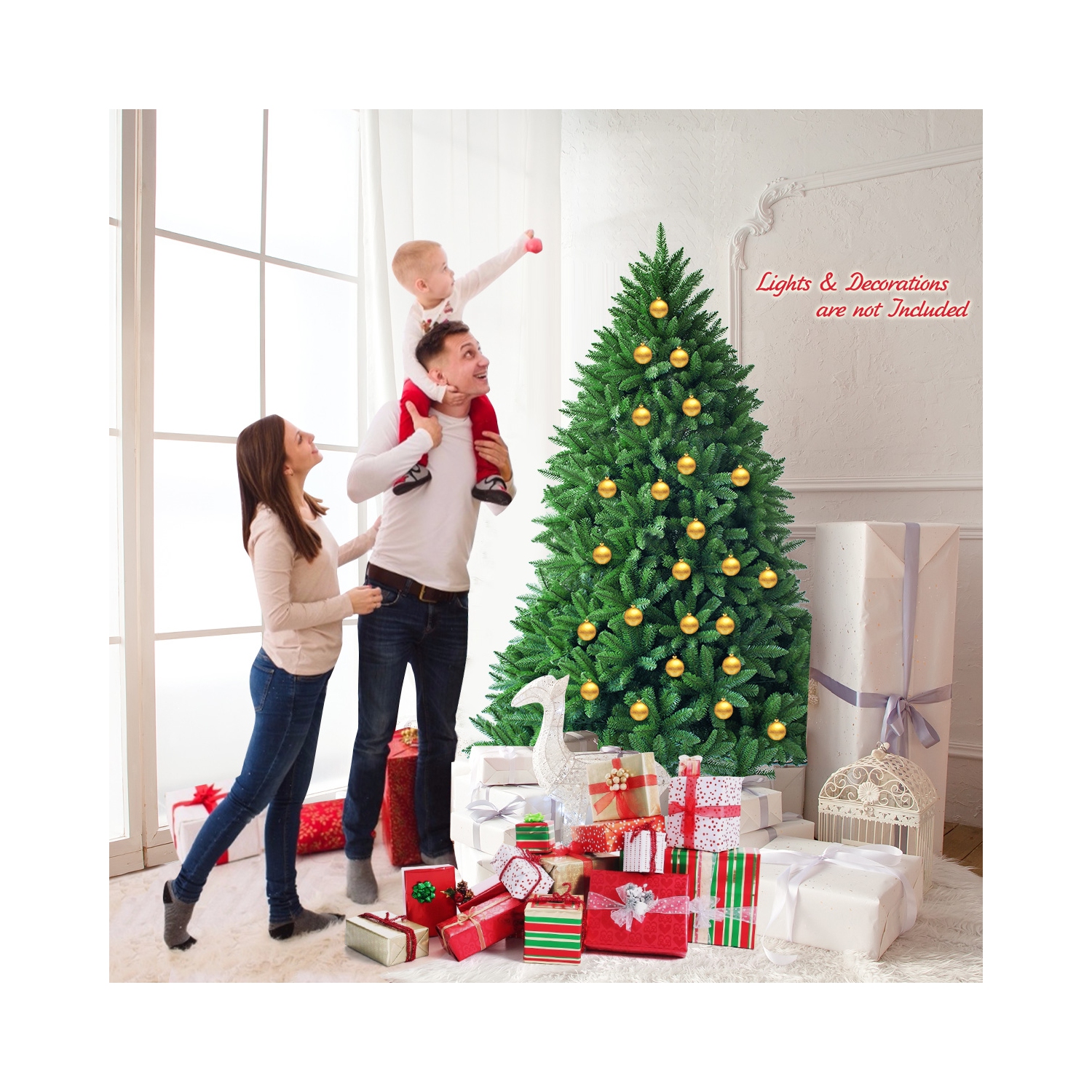 Topbuy 6' Artificial Green PVC Christmas Fir Tree w/ Metal Stand