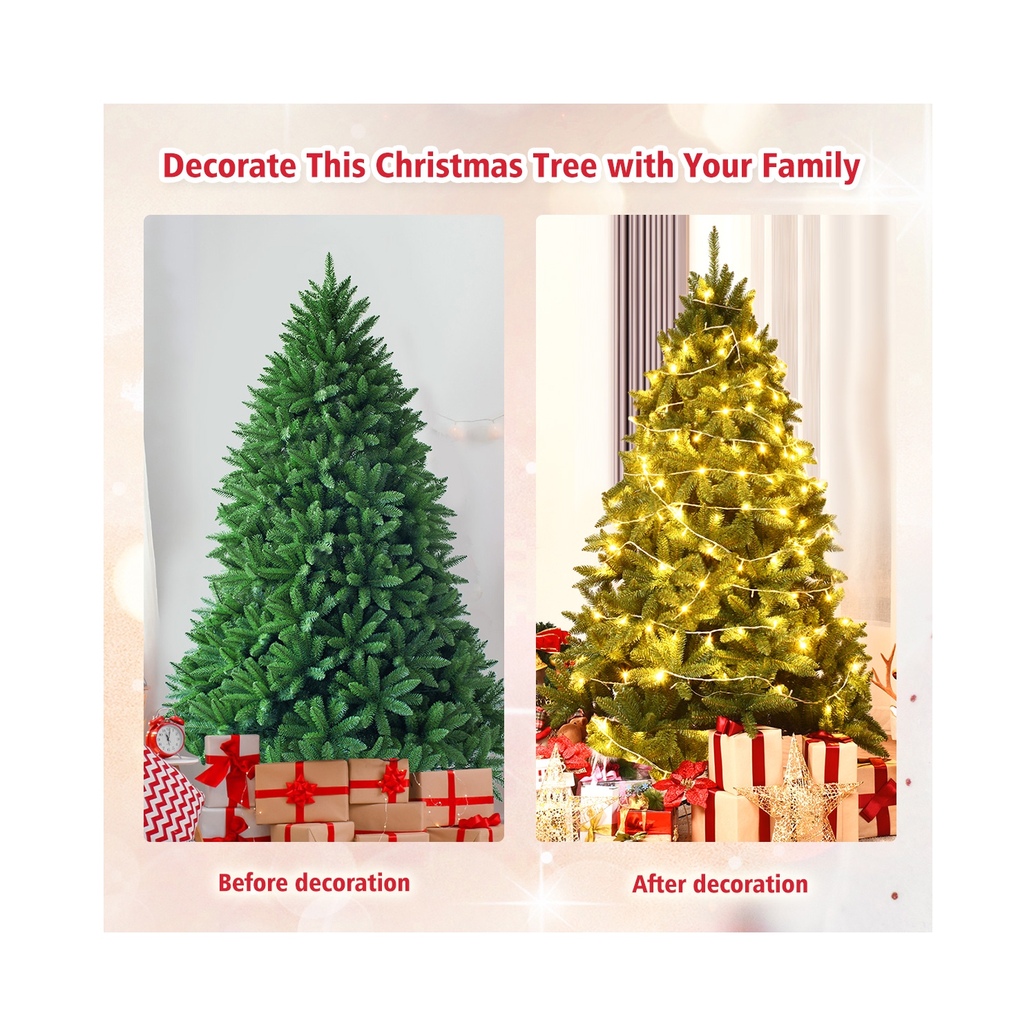 Topbuy 6' Artificial Green PVC Christmas Fir Tree w/ Metal Stand