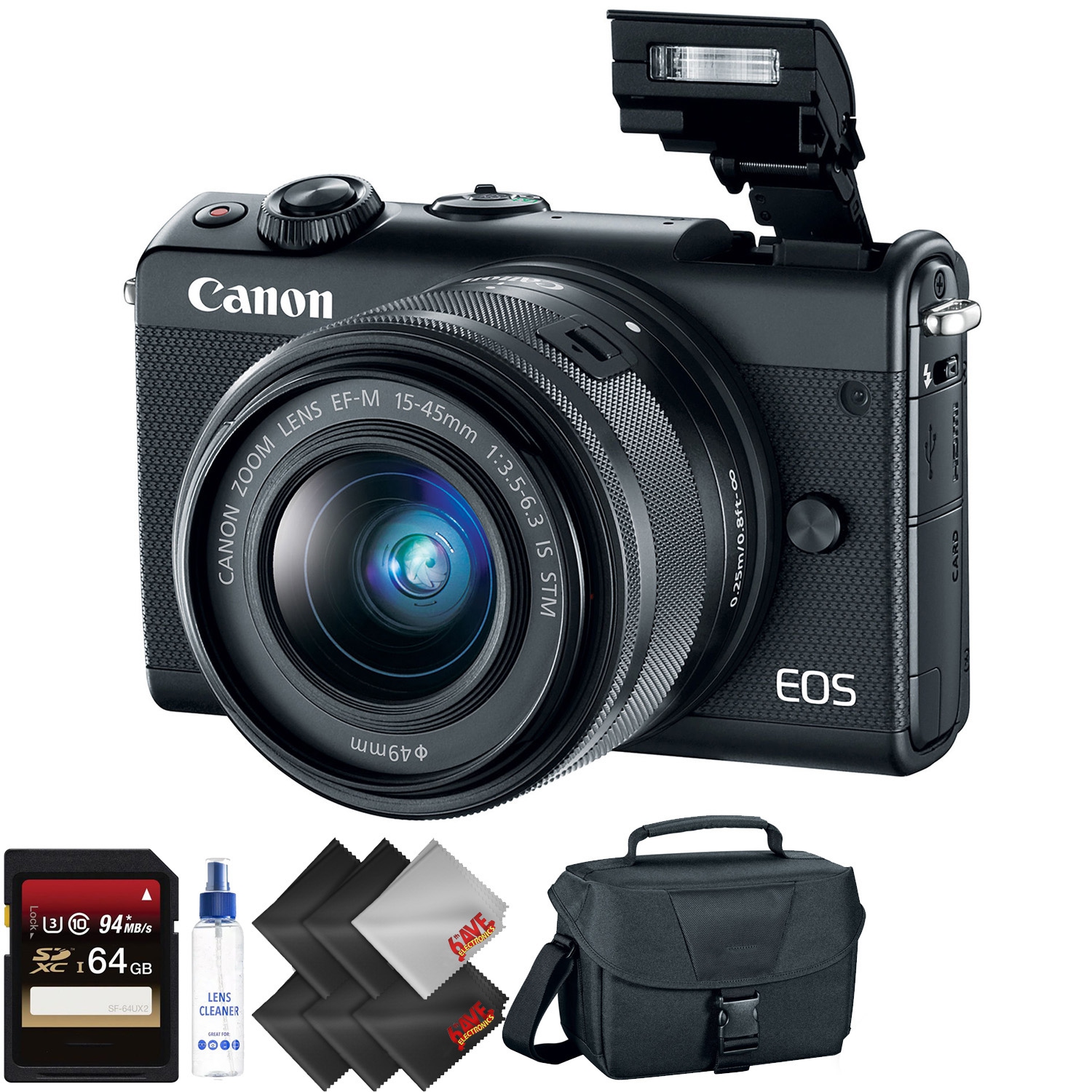 Canon EOS M100 Mirrorless Digital Camera with 15-45mm Lens (Black