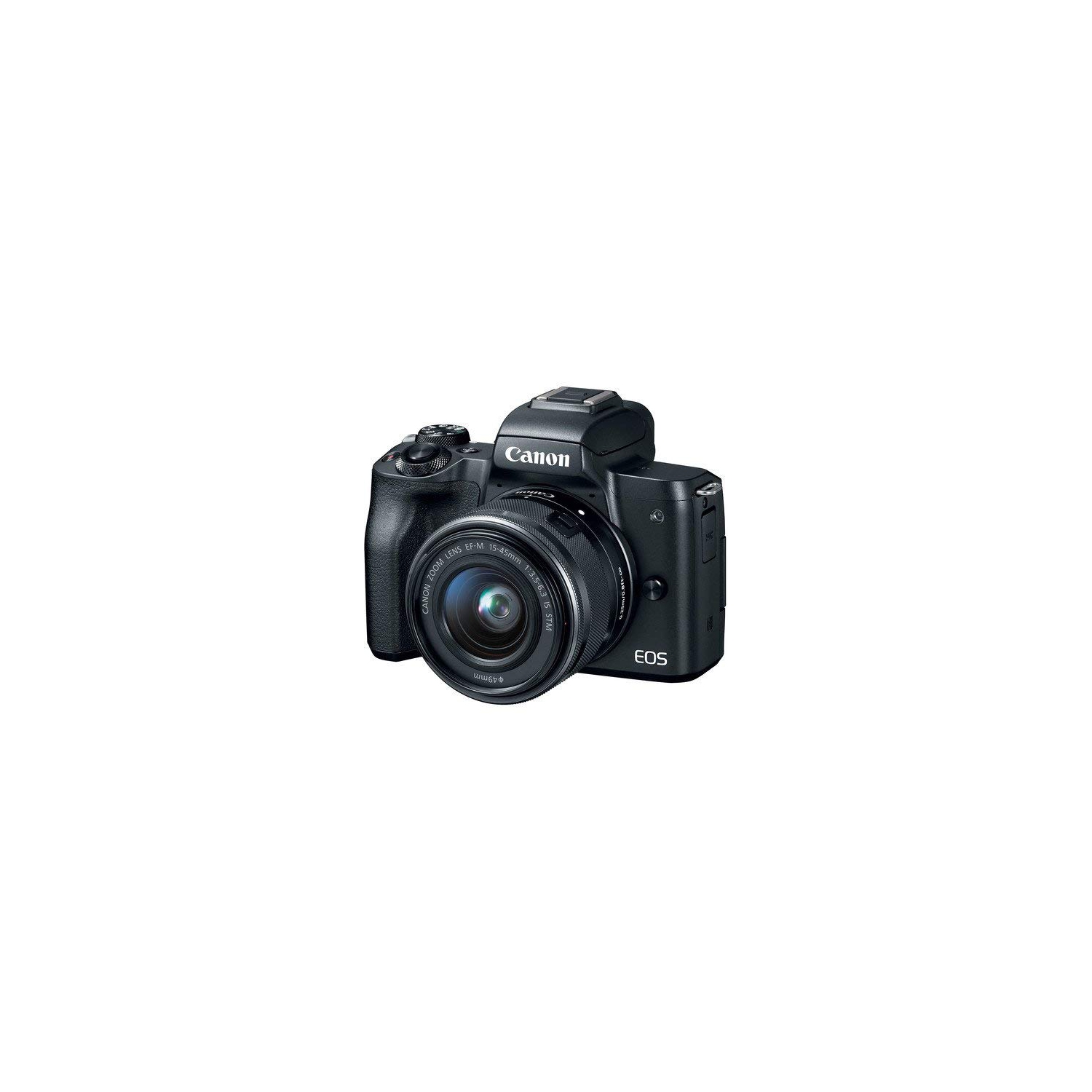 Canon EOS M50 Mirrorless Digital Camera with 15-45mm Lens (2680C011) W/Bag, Extra Battery, LED Light