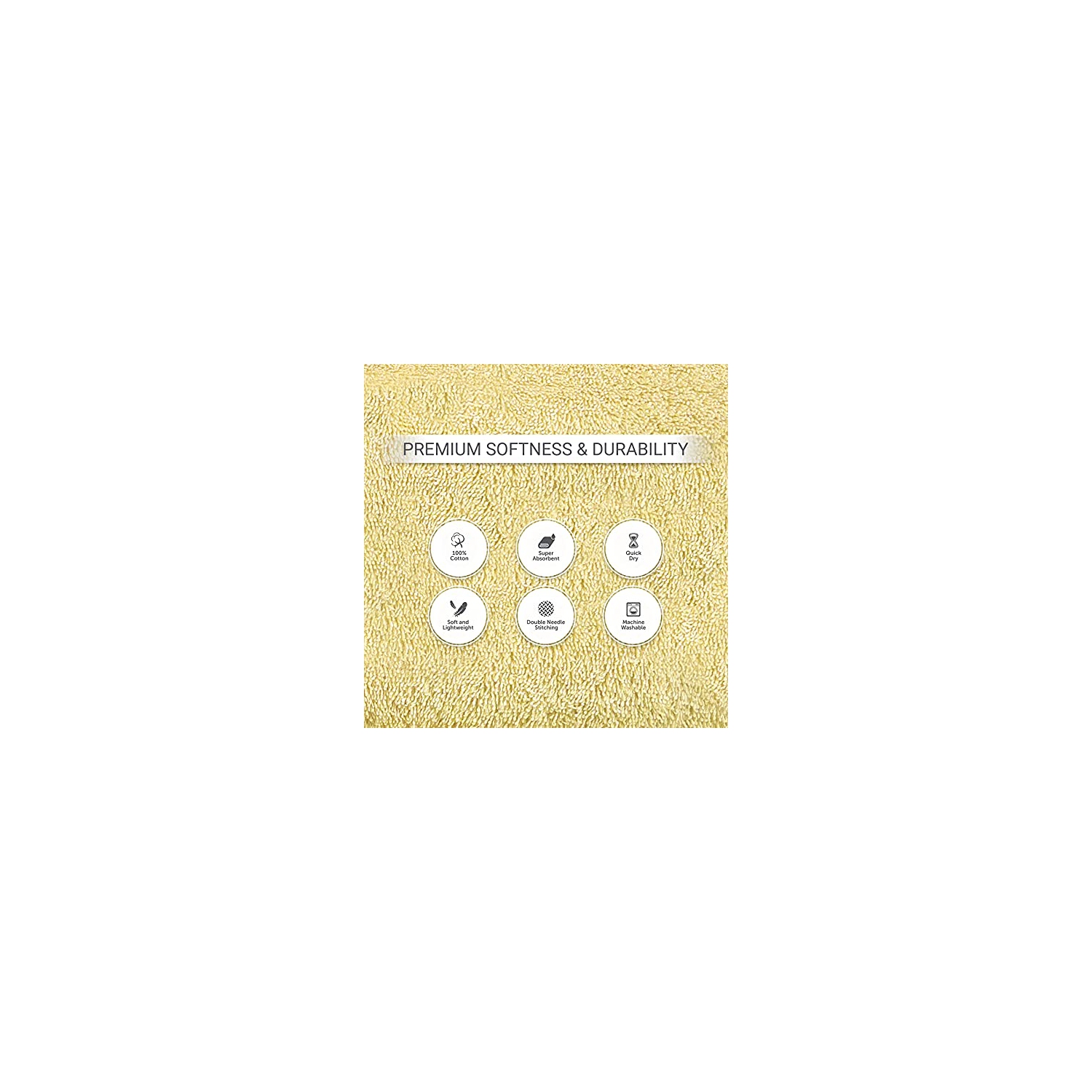 JINAMART Luxury Soft Bath Towels Set 650 GSM | 100% Cotton Large Bathroom Towels Maximum Softness & Highly Absorbent Quick Dry [27.5" X 55"] (Yellow)