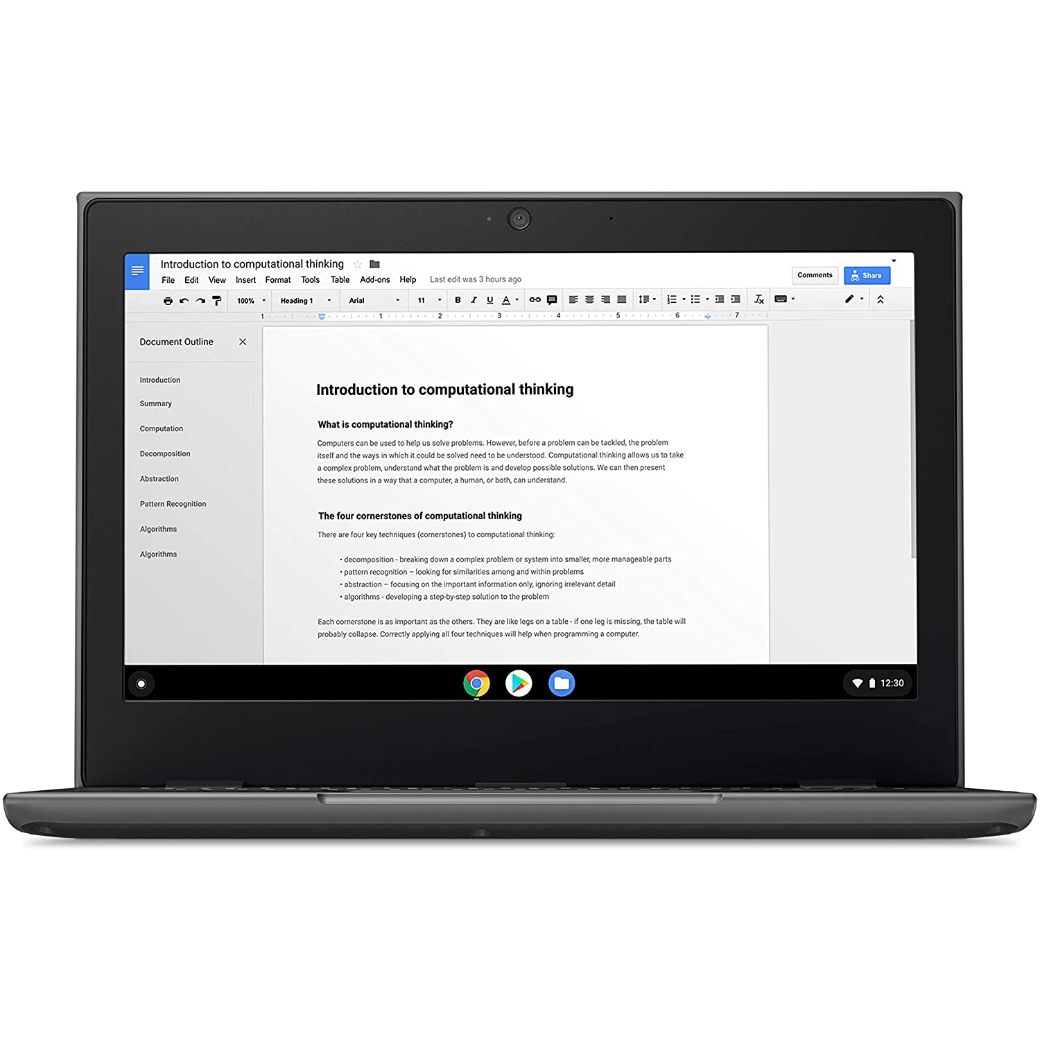 Lenovo 100e 11.6" Chromebook, Celeron N3350, 4 GB LPDDR4, 32 GB eMMC * Remis à neuf *