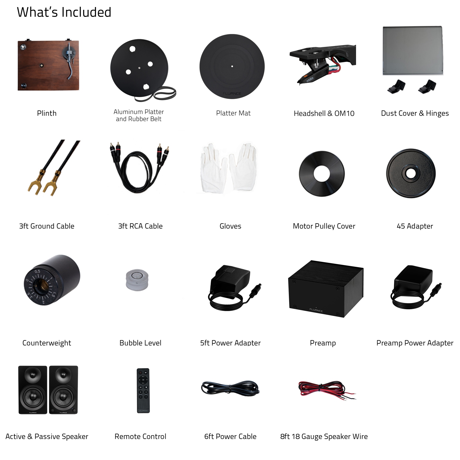 Fluance RT82 Reference High Fidelity Vinyl Turntable, PA10 Phono Preamp and Ai41 Powered 5" Stereo Bookshelf Speakers