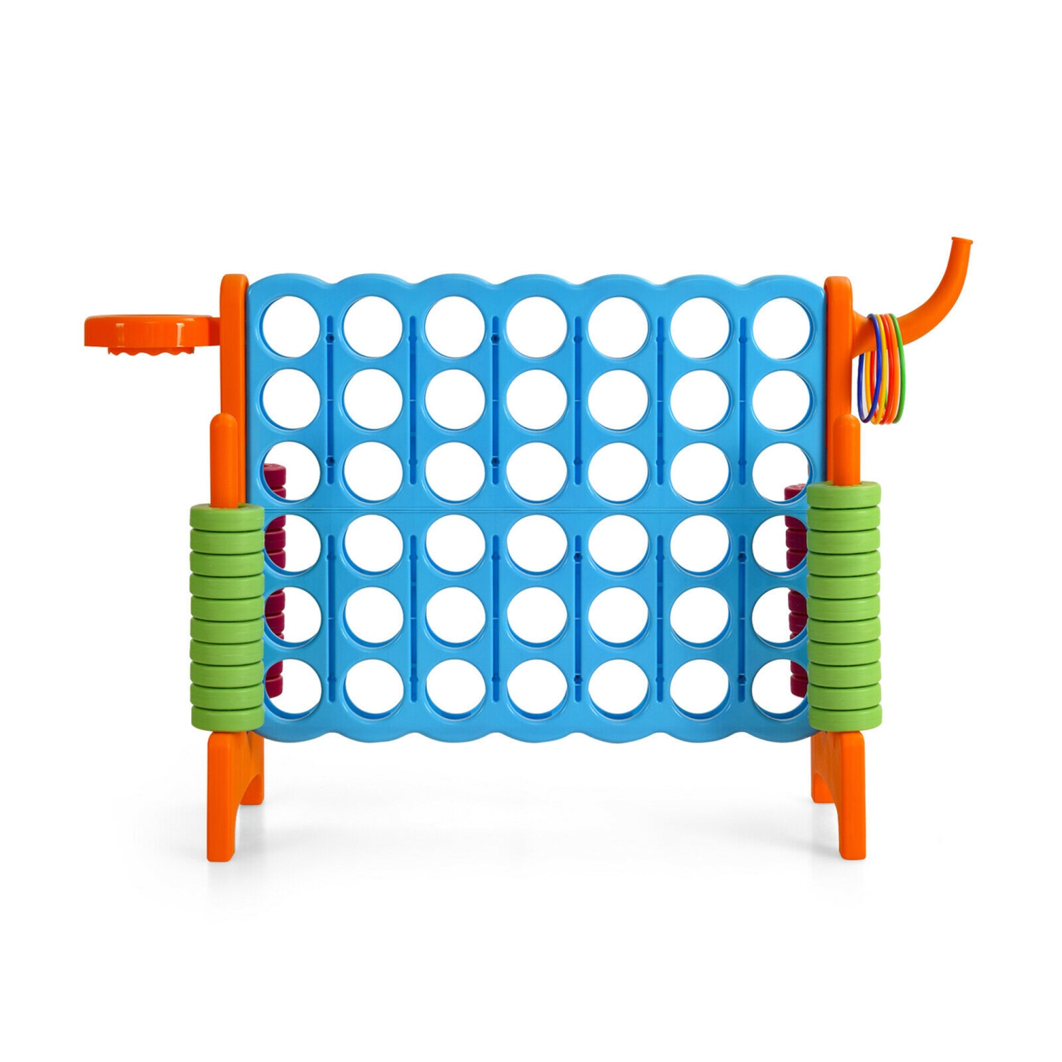 Gymax 2.5Ft 4-to-Score Giant Game Set Basketball Hoop Ring Game Indoor & Outdoor