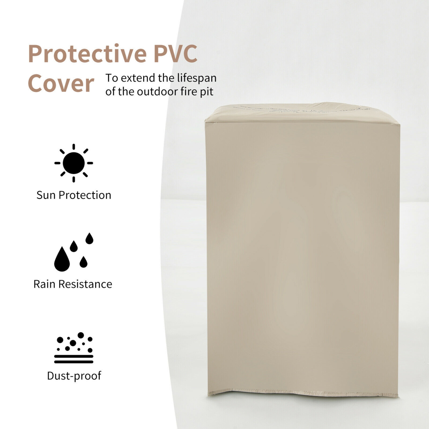 Gymax 40,000 BTU Burning Fire Bowl Column Propane Patio Yard w/ Lava Rocks