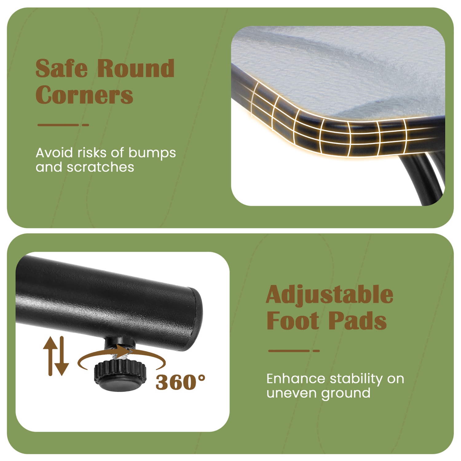 Gymax Outdoor Side Table Square Patio Table w/ Tempered Glass Top Small Coffee Table