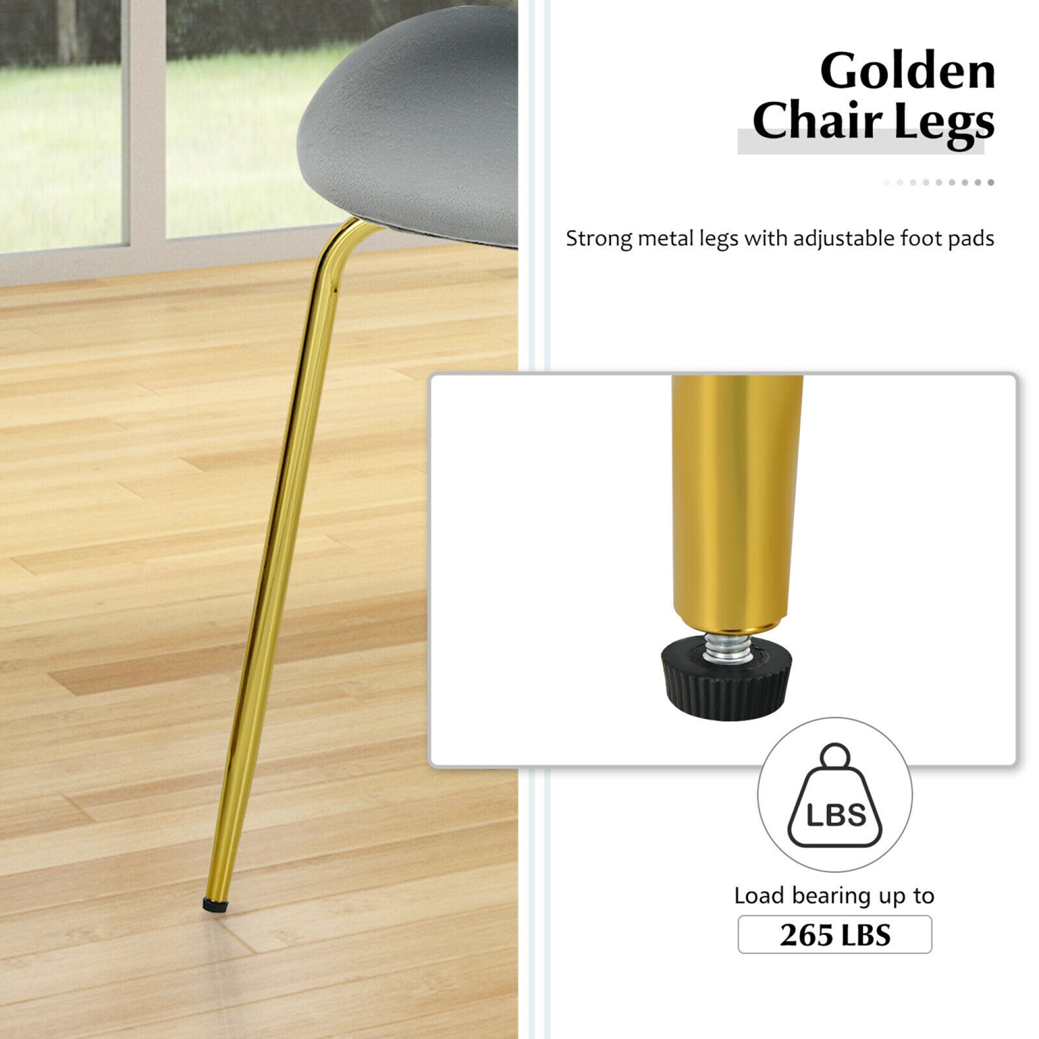 Gymax 4PCS Velvet Dining Chair Accent Leisure Chair Armless Side Chair