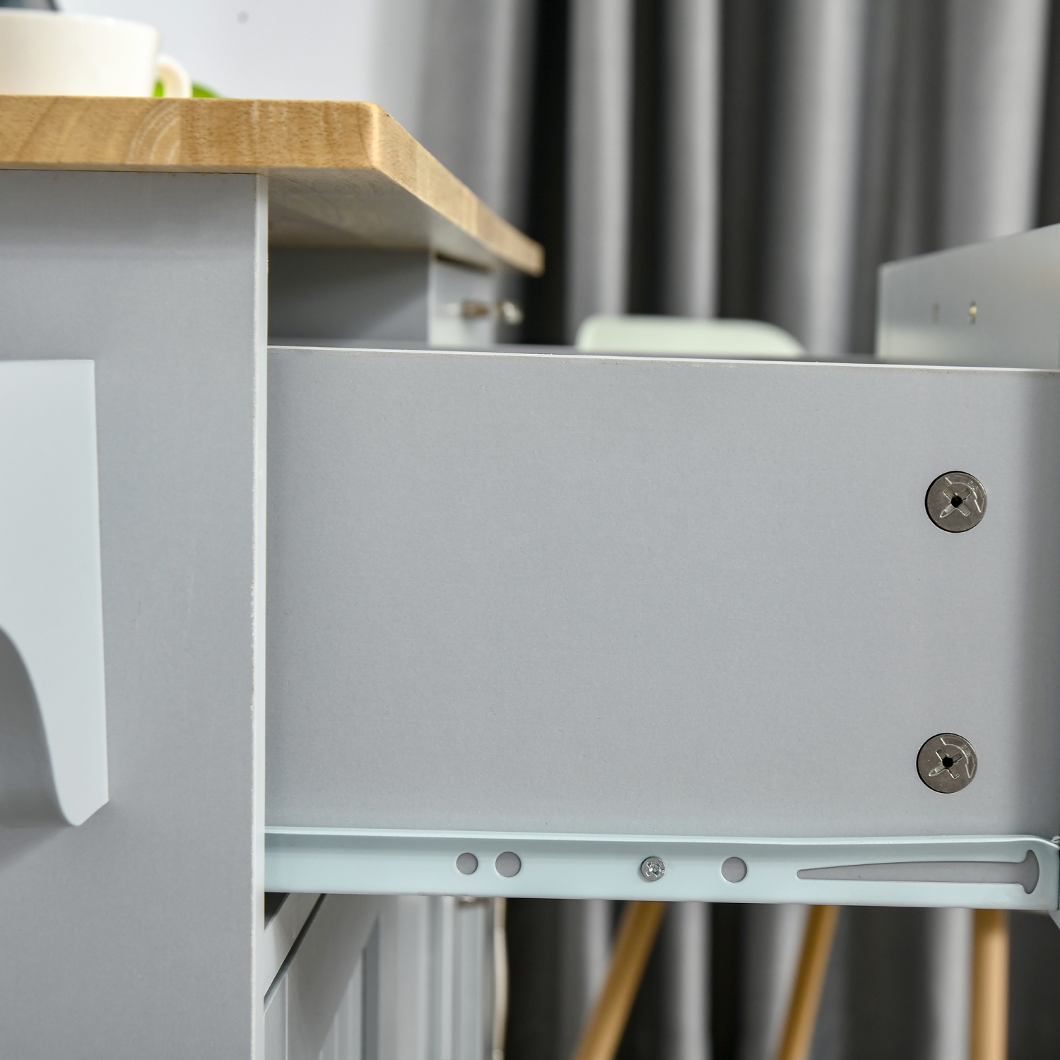 Îlot de cuisine à roulettes de 48 po de HOMCOM, chariot de cuisine sur roulettes avec 2 tiroirs de rangement, 3 armoires de porte et support à