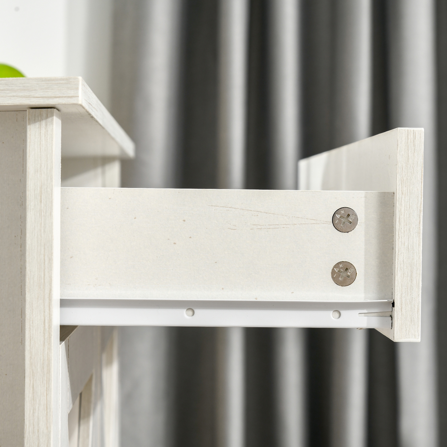 HOMCOM Farmhouse Sideboard Buffet Cabinet with Storage, Accent Cabinet with Barn Doors, Drawer and Adjustable Shelf, Distressed White Wash