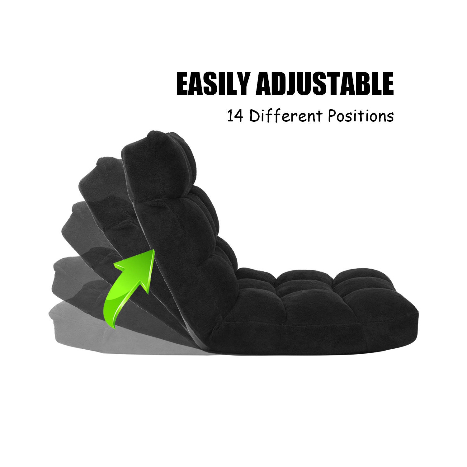 Topbuy Adjustable 14-Position Floor Chair,Padded Gaming Chair Lazy Recliner