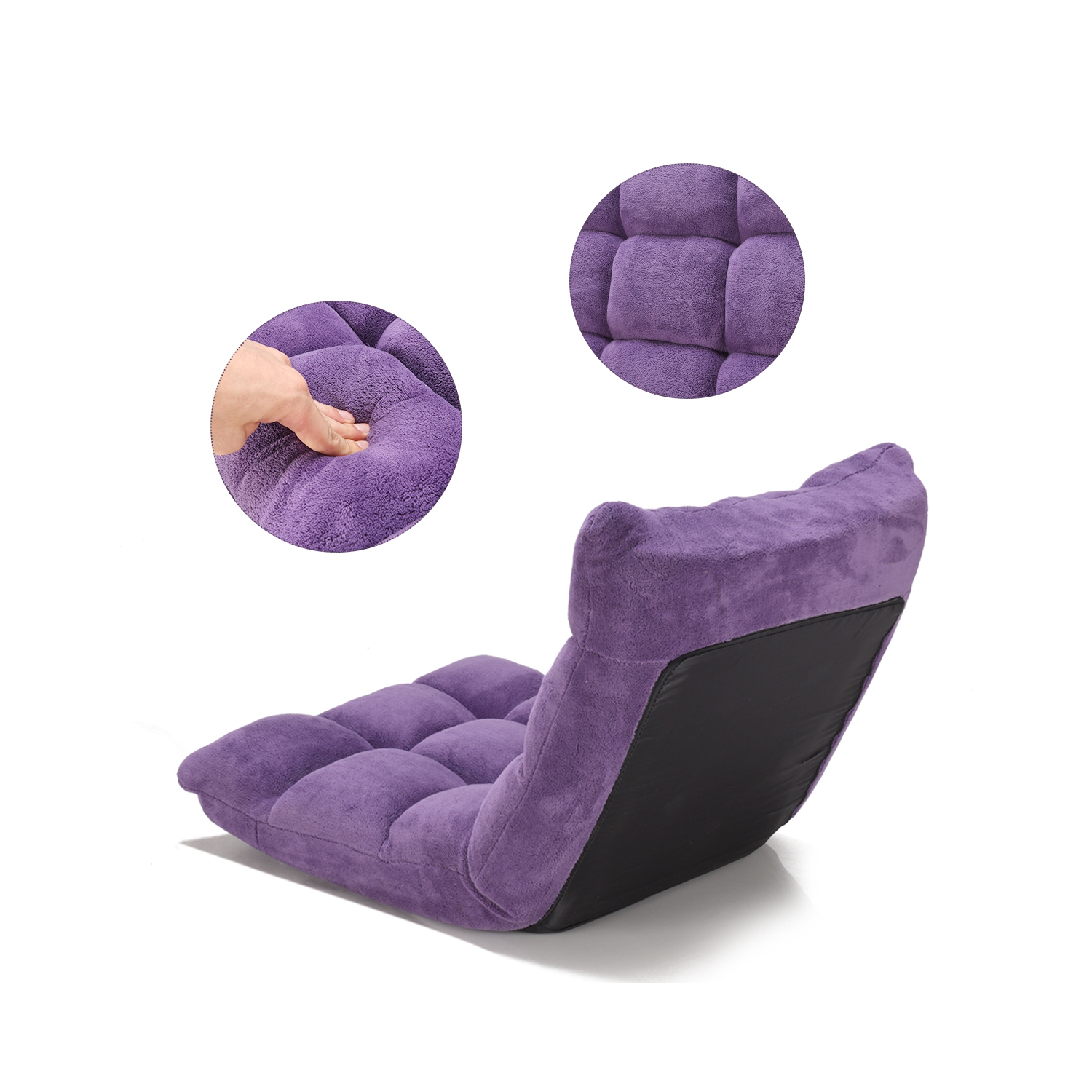 Topbuy Adjustable 14-Position Floor Chair,Padded Gaming Chair Lazy Recliner