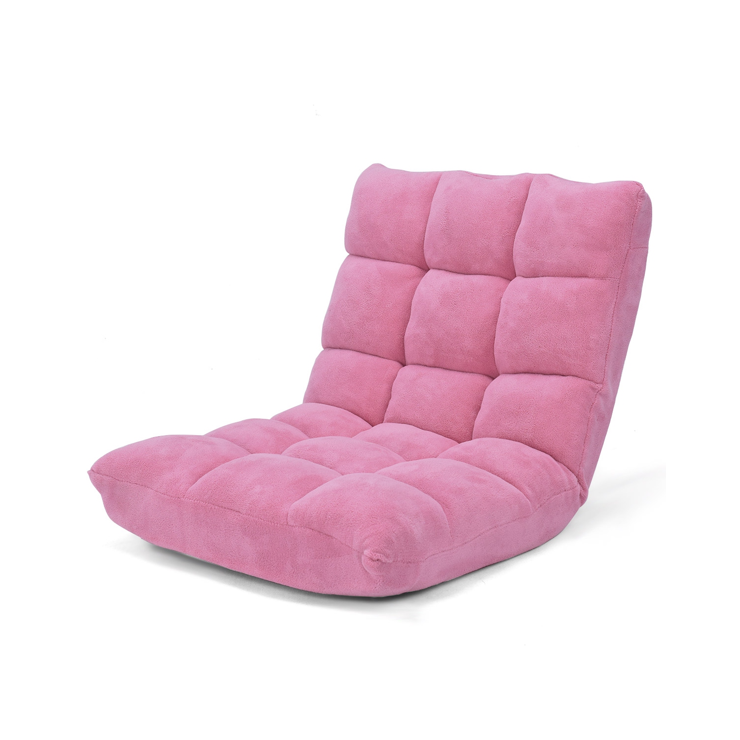 Topbuy Adjustable 14-Position Floor Chair,Padded Gaming Chair Lazy Recliner