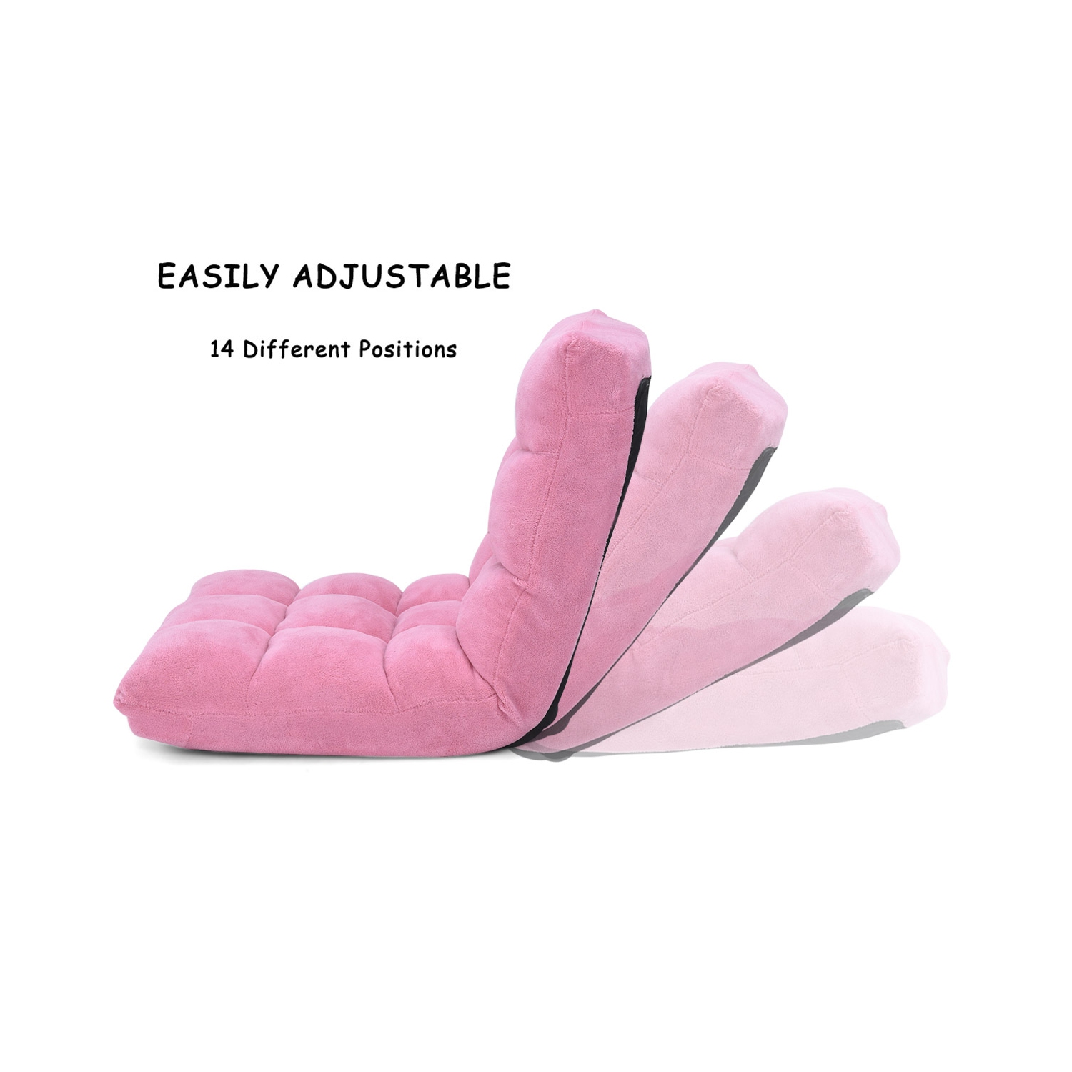 Topbuy Adjustable 14-Position Floor Chair,Padded Gaming Chair Lazy Recliner