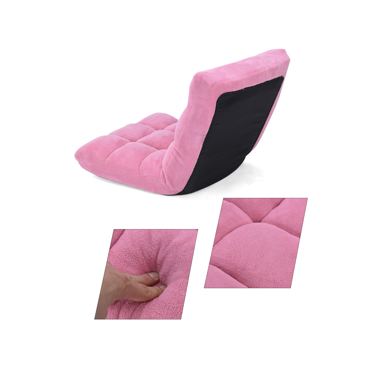 Topbuy Adjustable 14-Position Floor Chair,Padded Gaming Chair Lazy Recliner