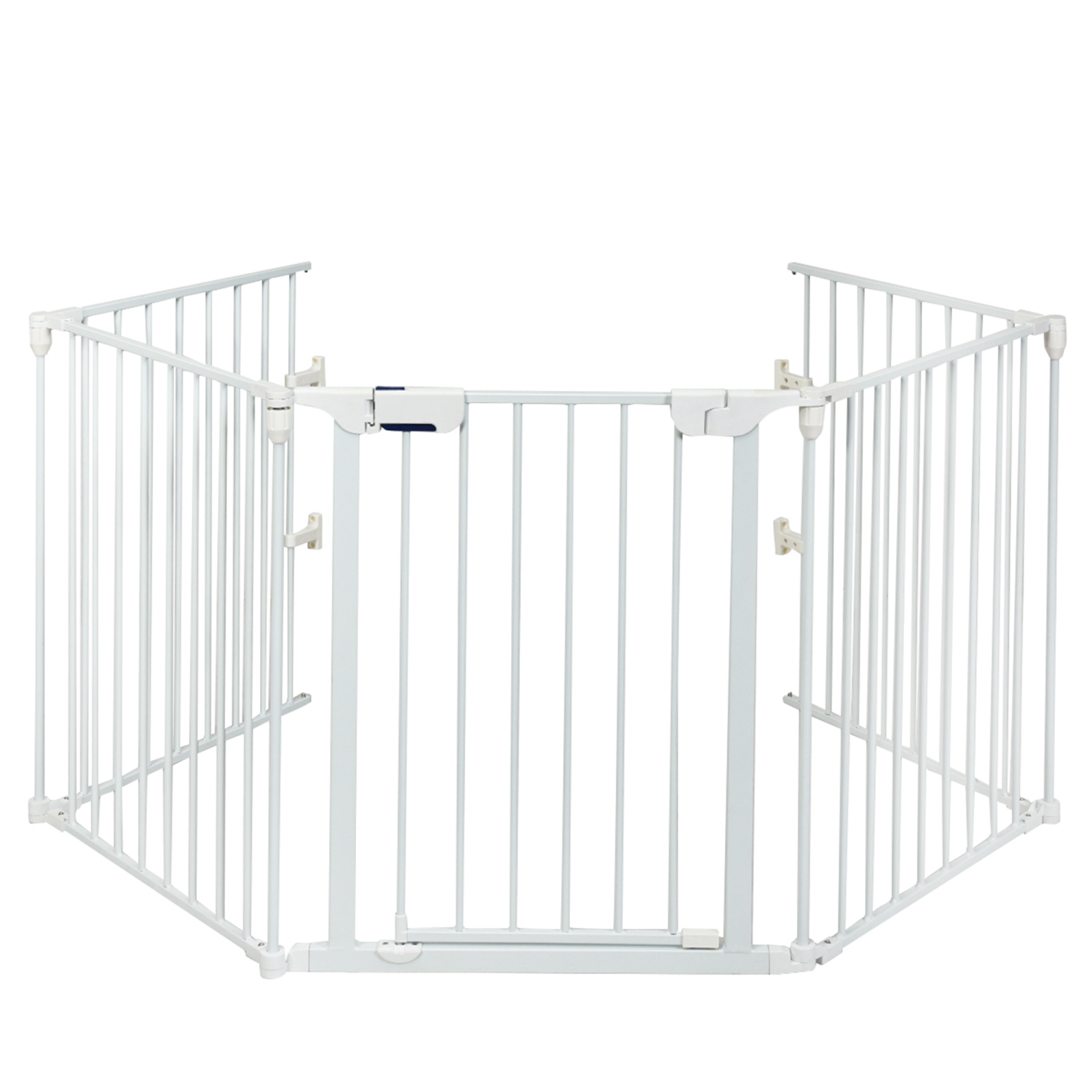 Costway Fireplace Fence Safety Fence Hearth Gate BBQ Metal Fire Gate Pet White