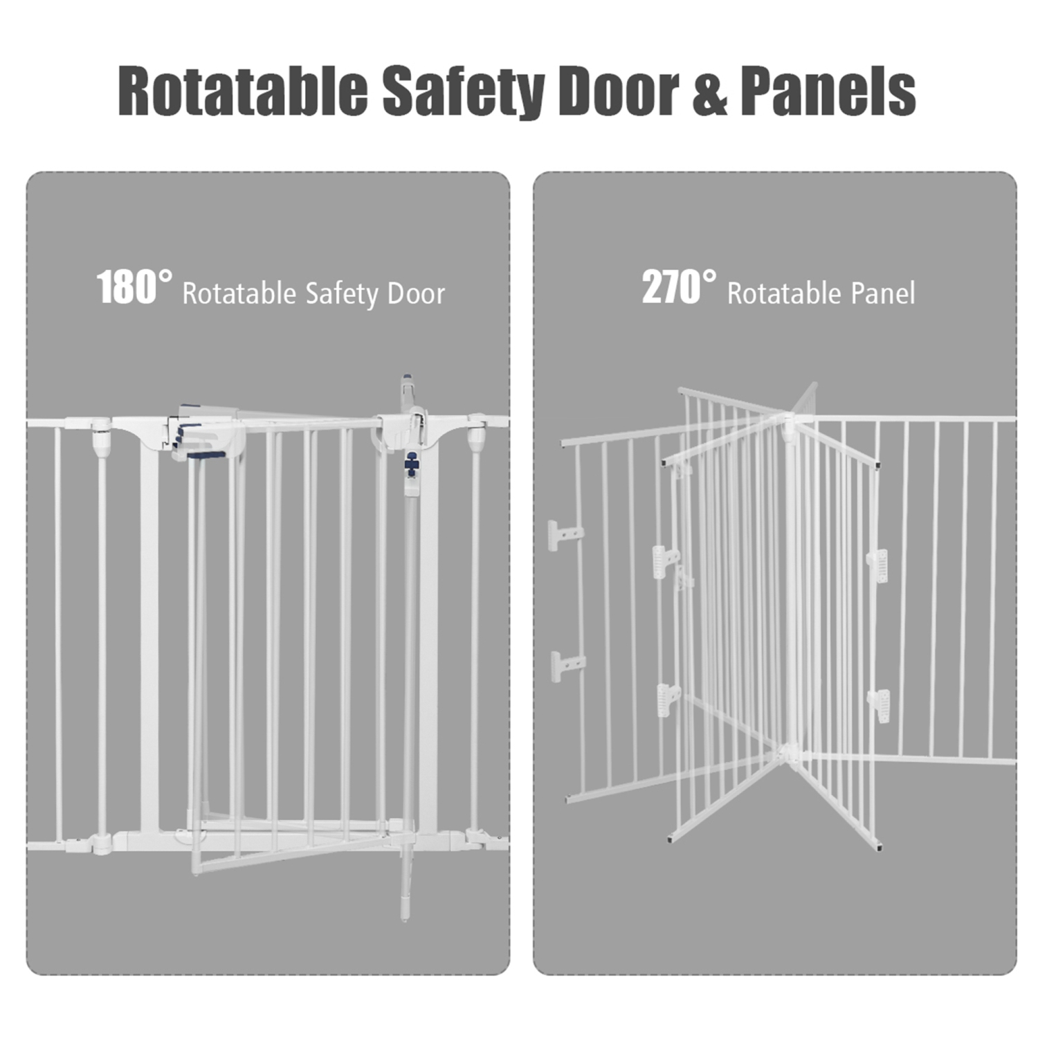 Costway Fireplace Fence Safety Fence Hearth Gate BBQ Metal Fire Gate Pet White