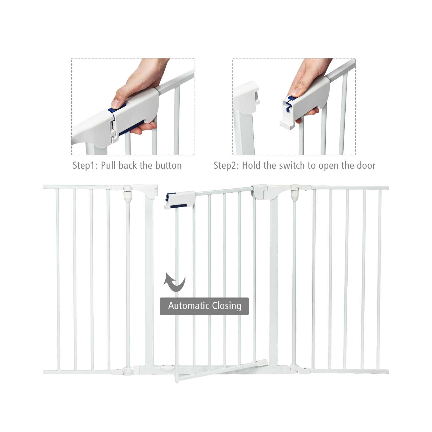 Costway Fireplace Fence Safety Fence Hearth Gate BBQ Metal Fire Gate Pet White