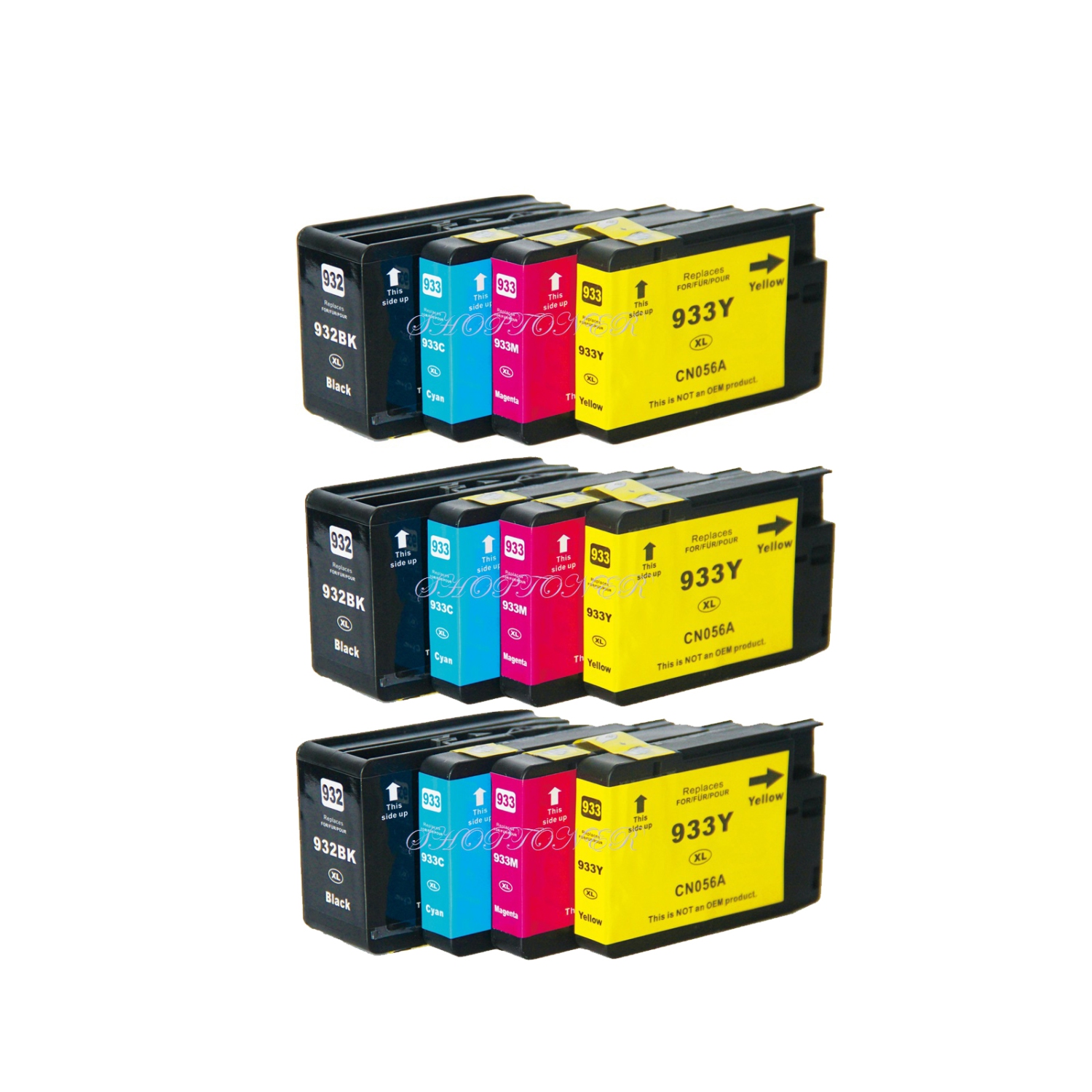 Max Saving - 12PK Compatible Ink Cartridges with 932XL,933XL for HP 932XL,933XL Officejet 6100,6600,6700,7110,t7610