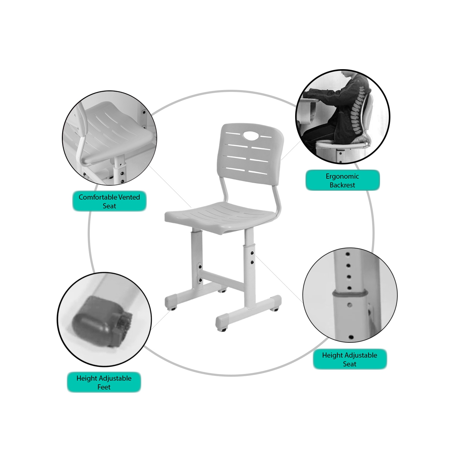 Chaise pour enfants QD45-PK de Boost Industries - Remis à neuf (Très bon état)