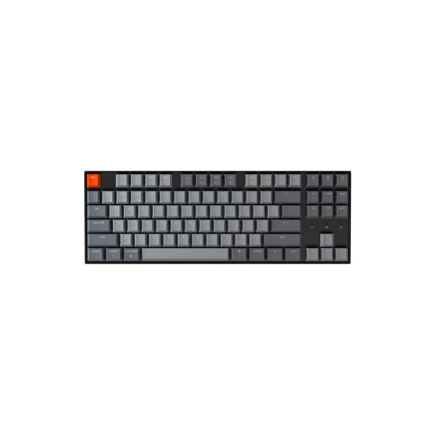 Keychron K8 V2 Wireless Mechanical Keyboard - Black - RGB - Gateron Blue - TKL Layout - Windows Mac OS Linux Android (K8-B2)