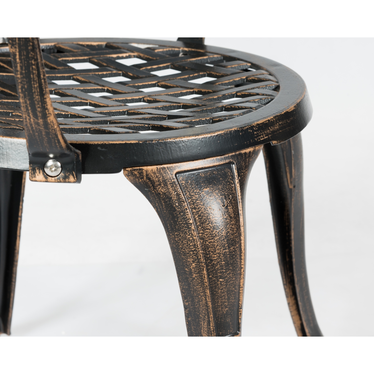 Topbuy Set of 3 Patio Cast Aluminum Dining Table Chairs Set