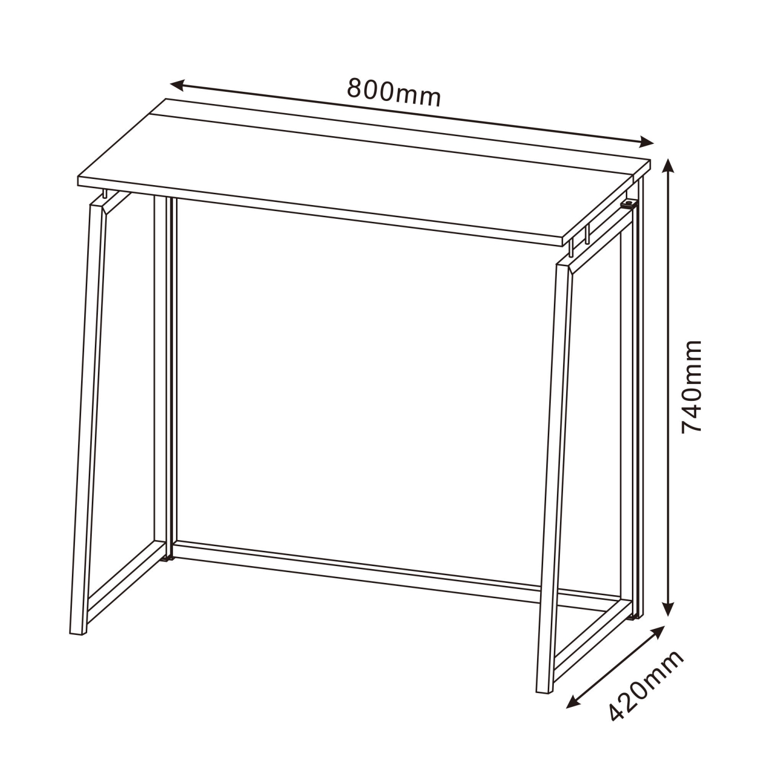 Compact Foldable Computer Desk, 31 inch No-Assembly Writing Desk Stable Metal Frame for Home Office