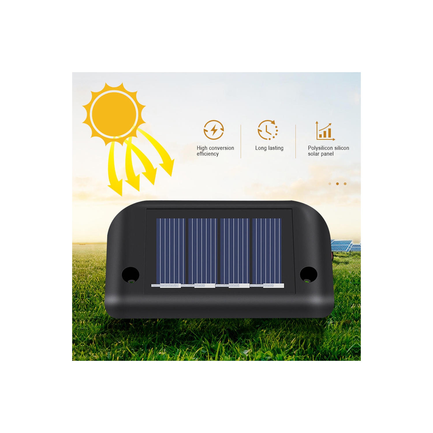 LIVINGbasics 4pcs LED Solar Lights Deck Lights,Waterproof Automatic Decorative Outdoor Solar Wall Lights Step Lights