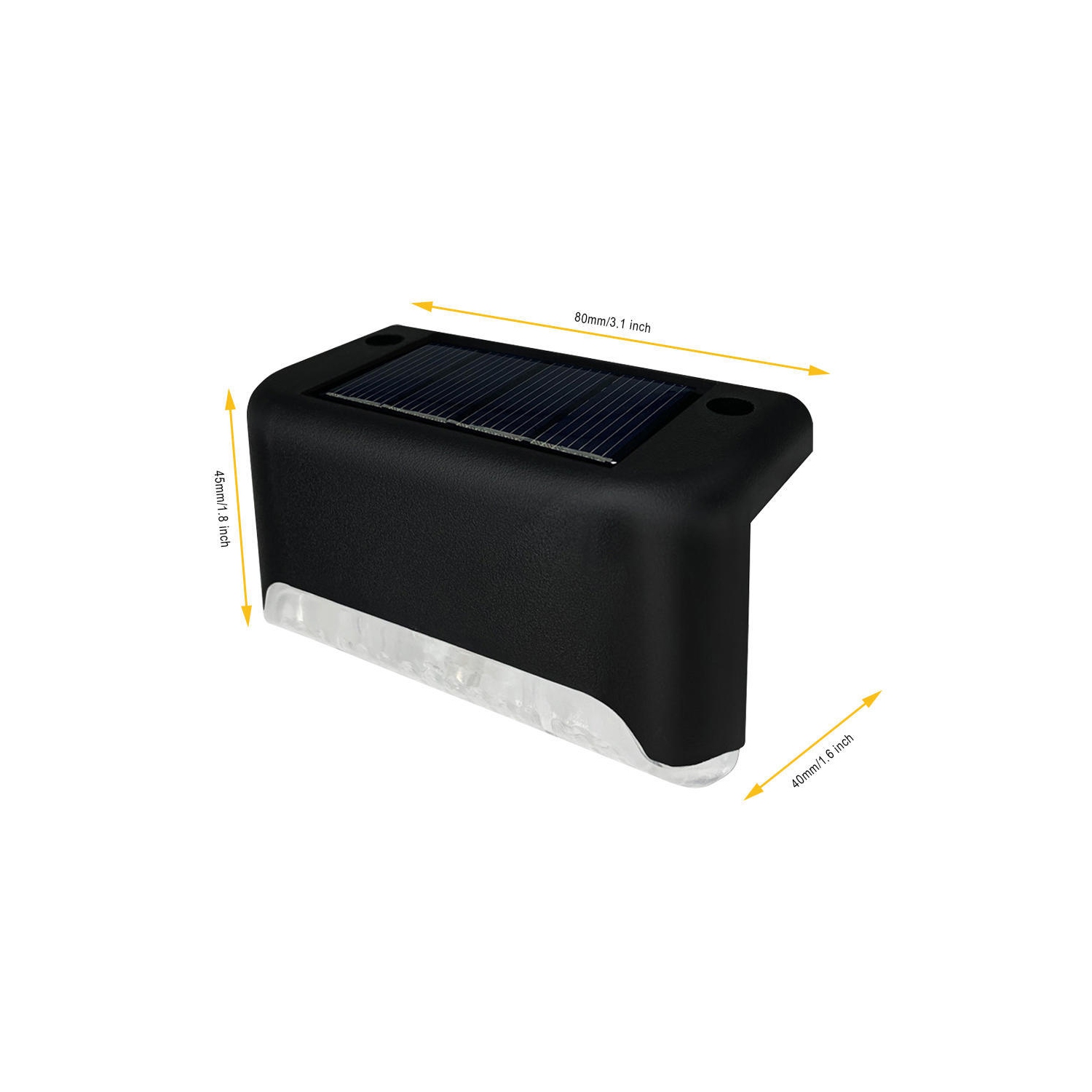 LIVINGbasics 4pcs LED Solar Lights Deck Lights,Waterproof Automatic Decorative Outdoor Solar Wall Lights Step Lights