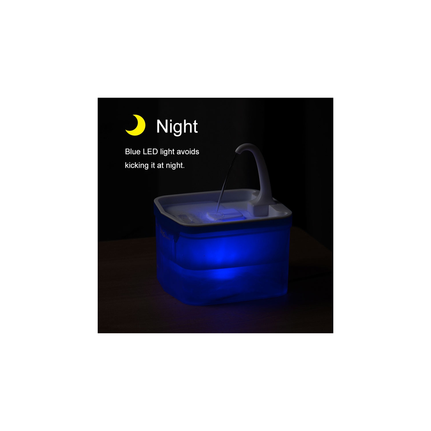 Automatic Cat Pet Water Fountain, Faucet spout, Translucent LED Light, 67oz, Ultra Quiet, AC Adapter