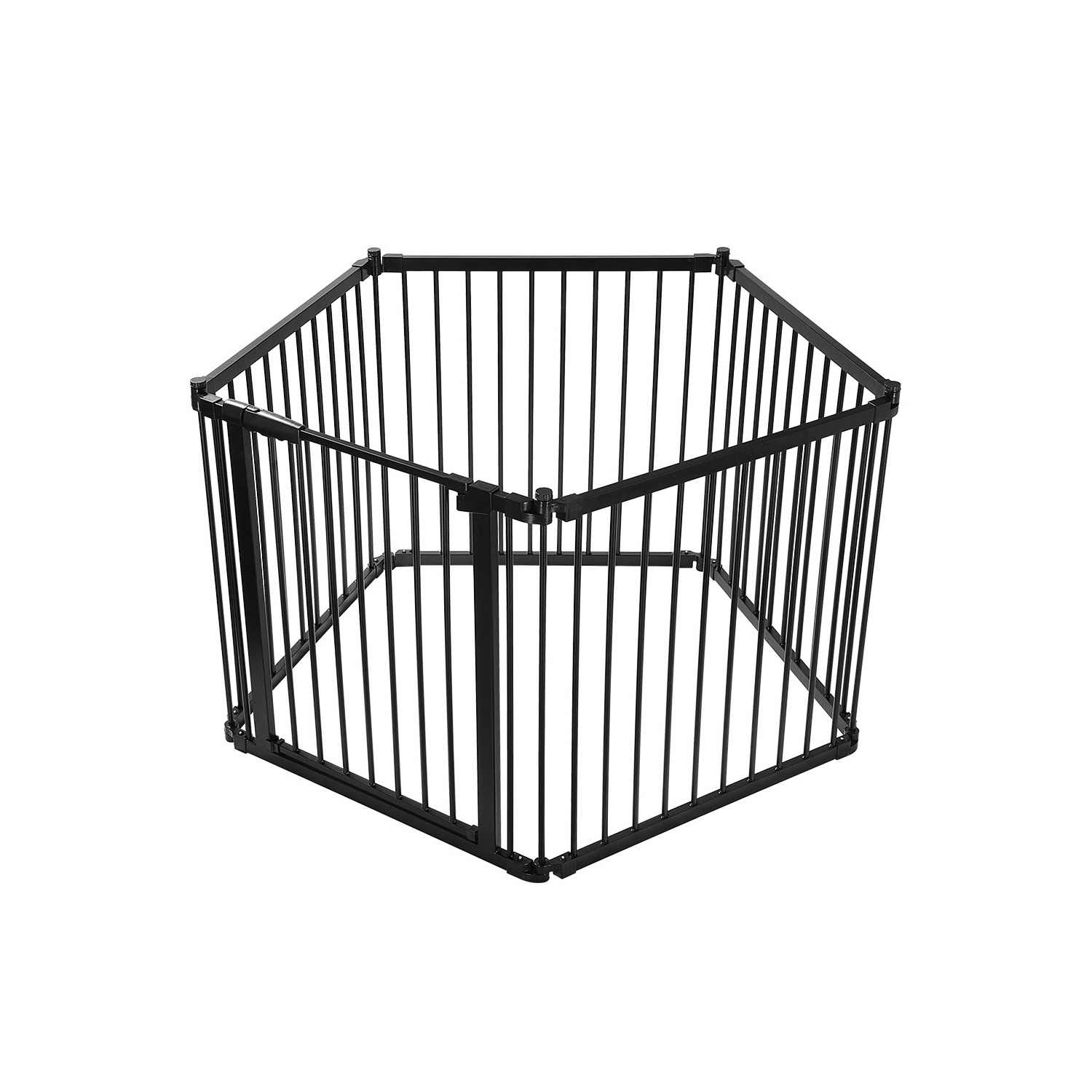 5 Panel DIY Foldable Metal Pet Playpen Baby Safety Gate Christmas Tree Fireplace Fence Stair Barrier, Hearth Gate BBQ Pet Safety Gate
