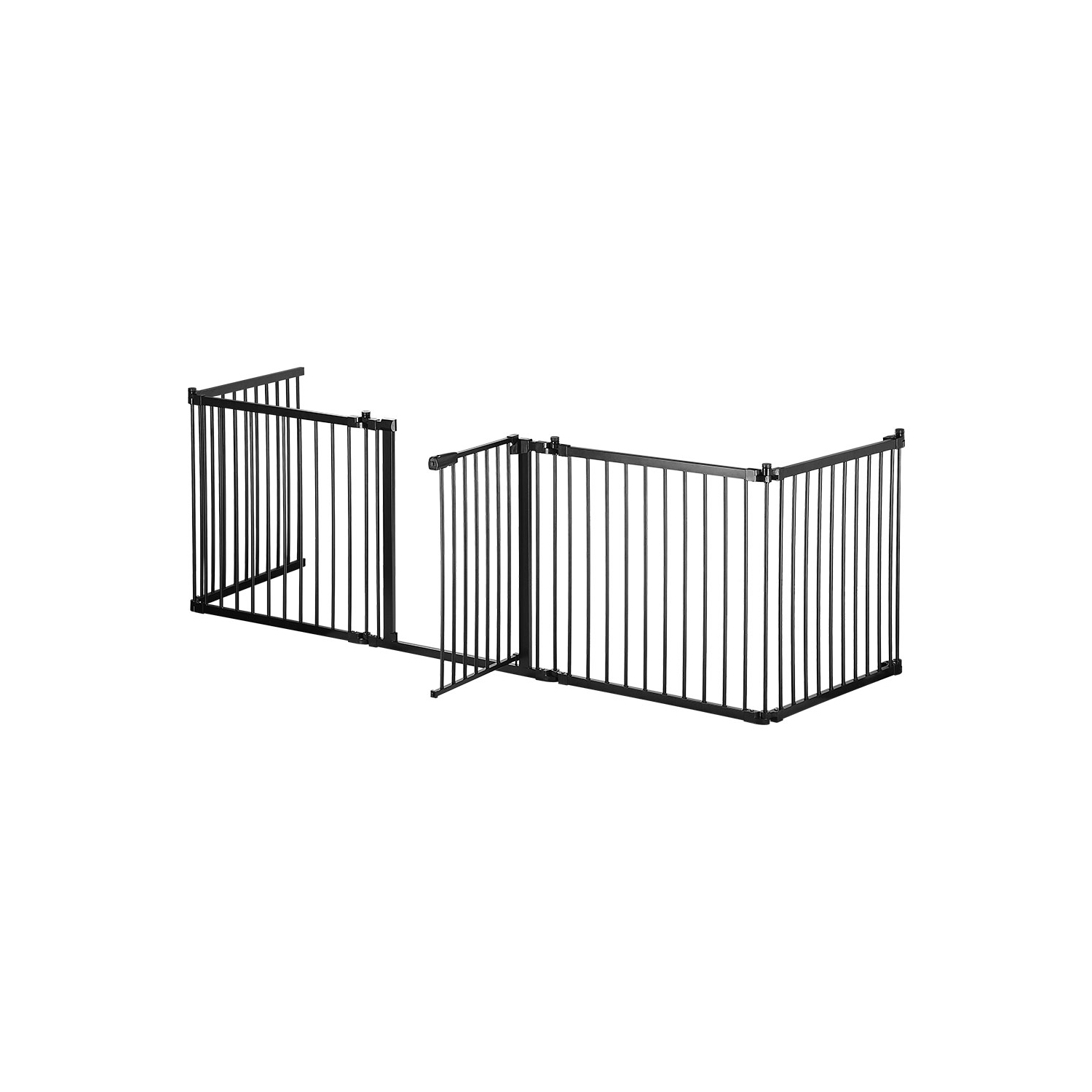 5 Panel DIY Foldable Metal Pet Playpen Baby Safety Gate Christmas Tree Fireplace Fence Stair Barrier, Hearth Gate BBQ Pet Safety Gate