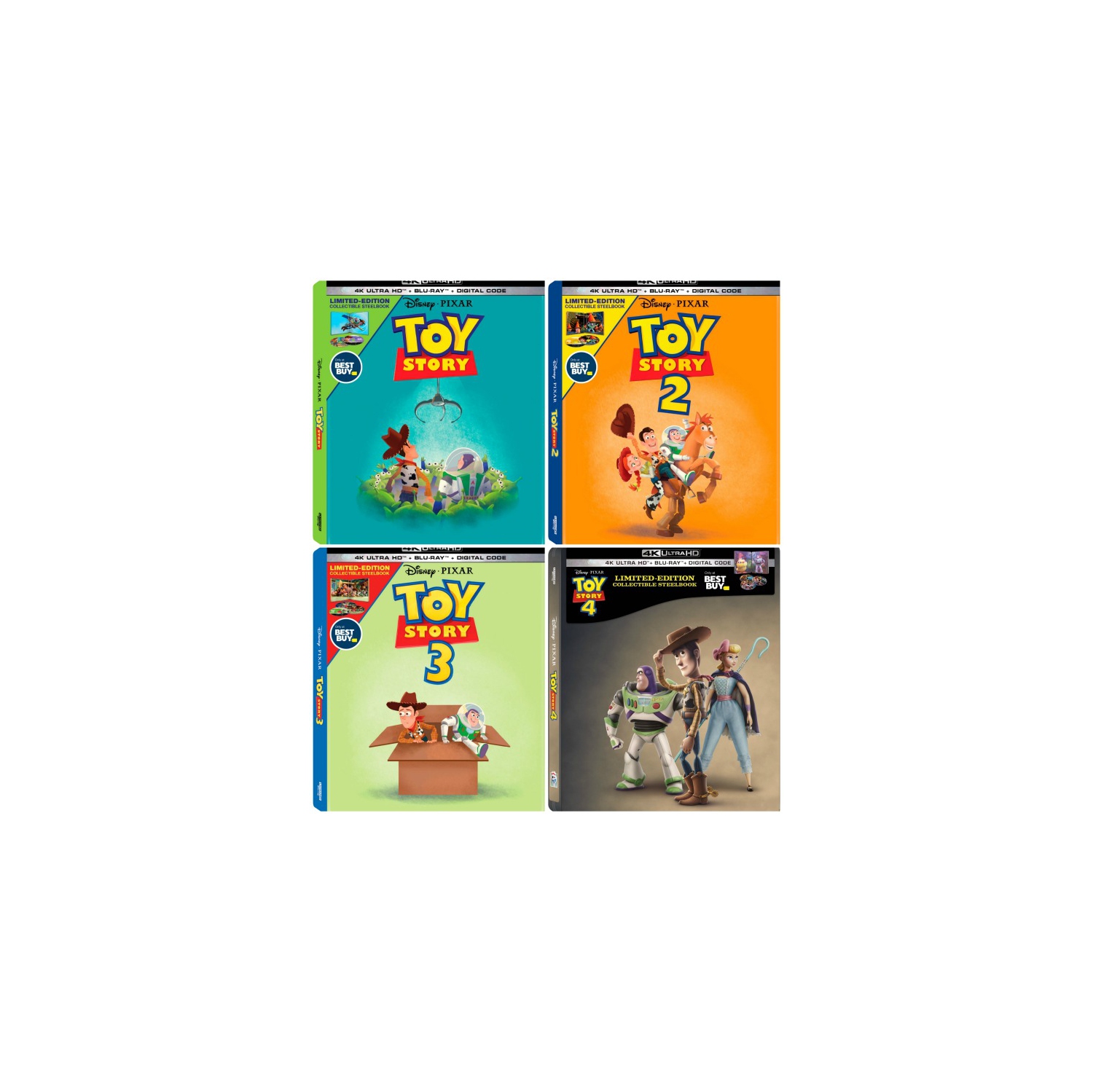 Toy Story 1 2 3 4 Individual Steelbook Complete Collection [Blu 