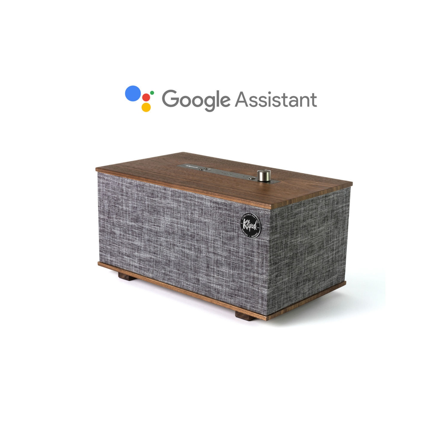Klipsch Les trois haut-parleurs sans fil Bluetooth avec assistant Google - Noyer + Kit de nettoyage d'écran tactile antibactérien en prime